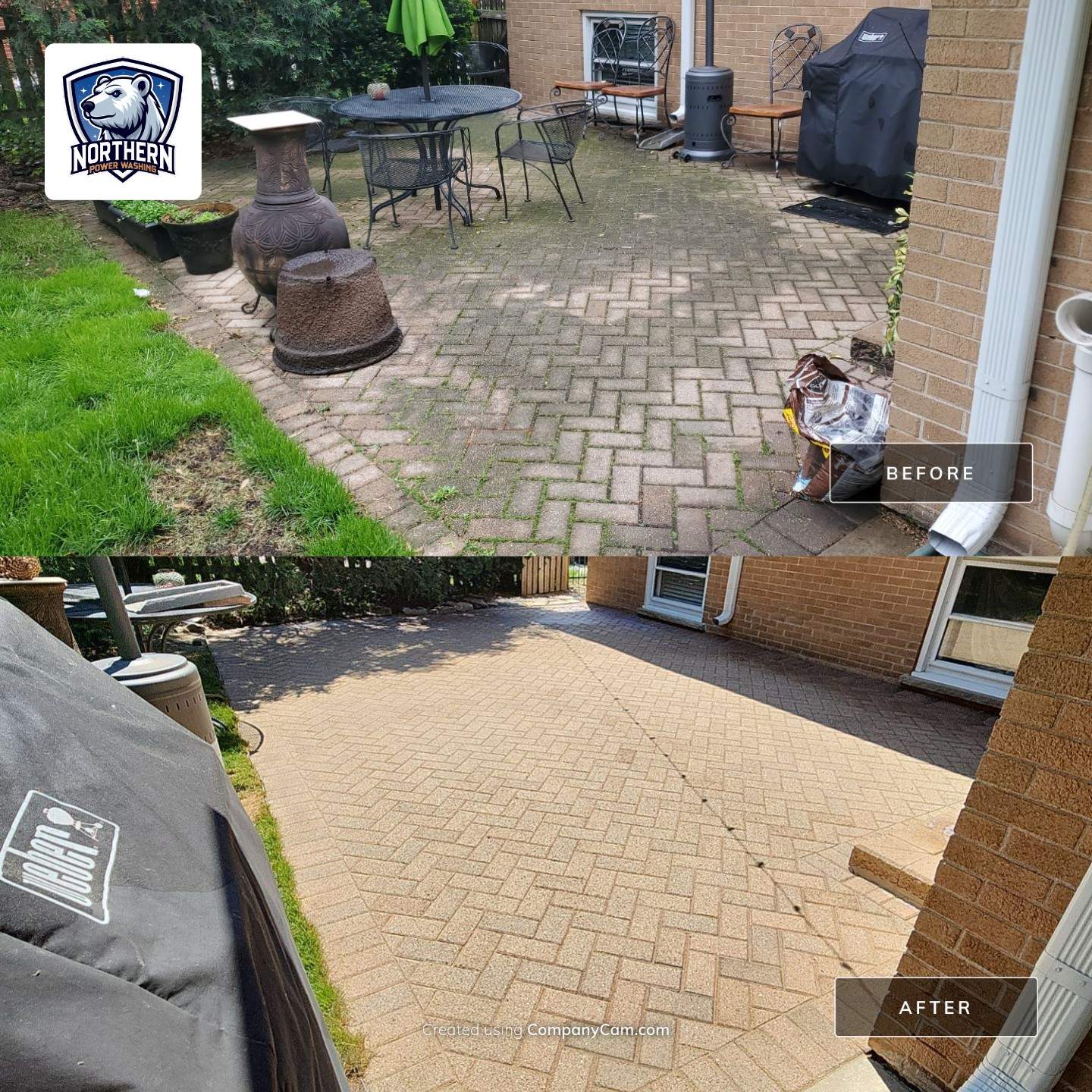 Brick paver cleaning  by Northern Power Washing LLC.