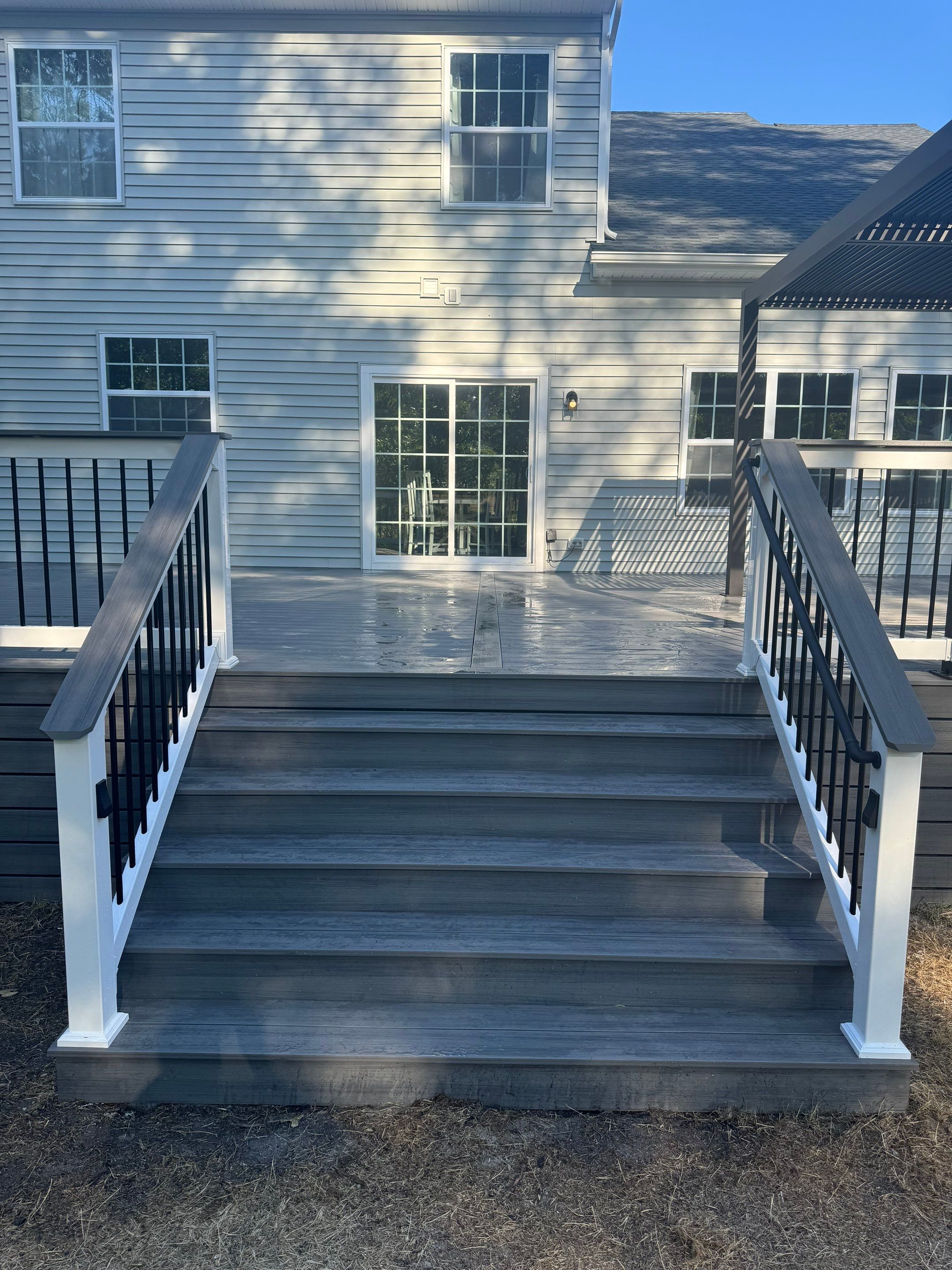 New Deck with Manual Louvered Pergola by deck guardian
