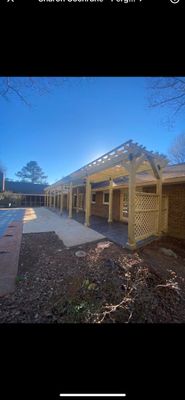 Custom Stained Wood Pergola Installation and Patio Upgrade in Stonecrest