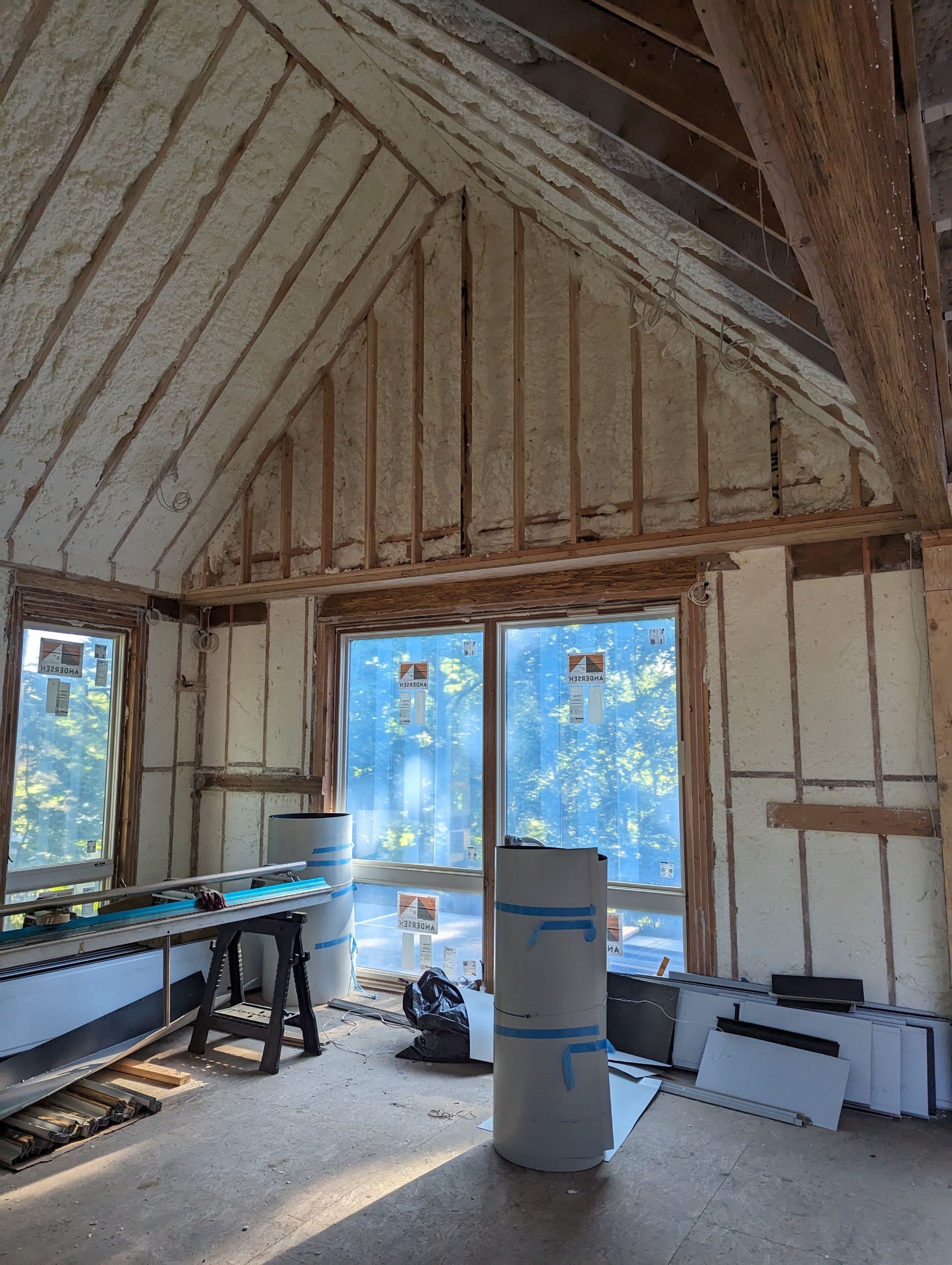 New Home Construction using open cell spray foam by NYS Foam & Energy
