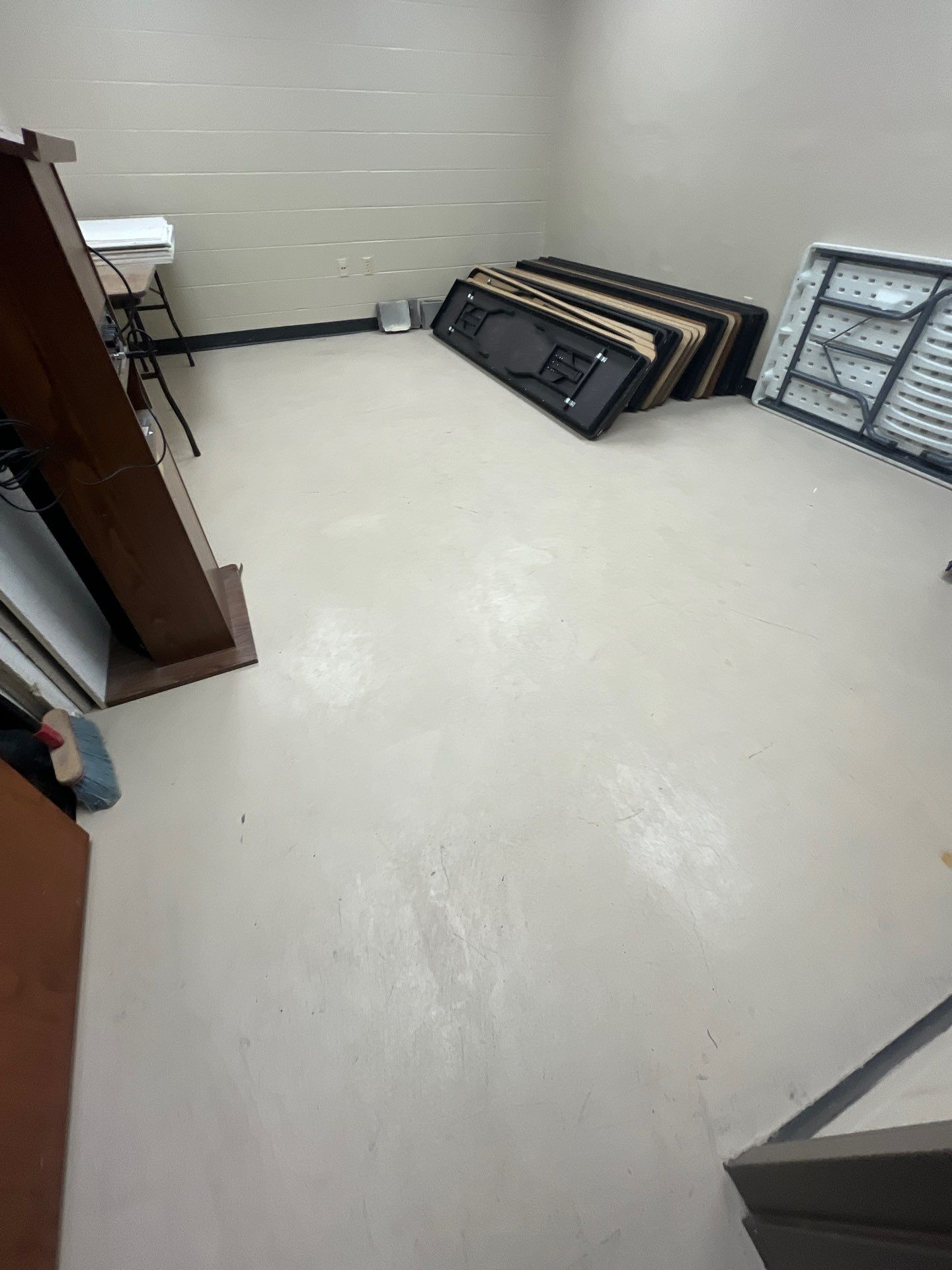 Industrial Flake Epoxy Floor Installation at Pierre National Guard Facility by Select Painting, Coatings & Garage Cabinets