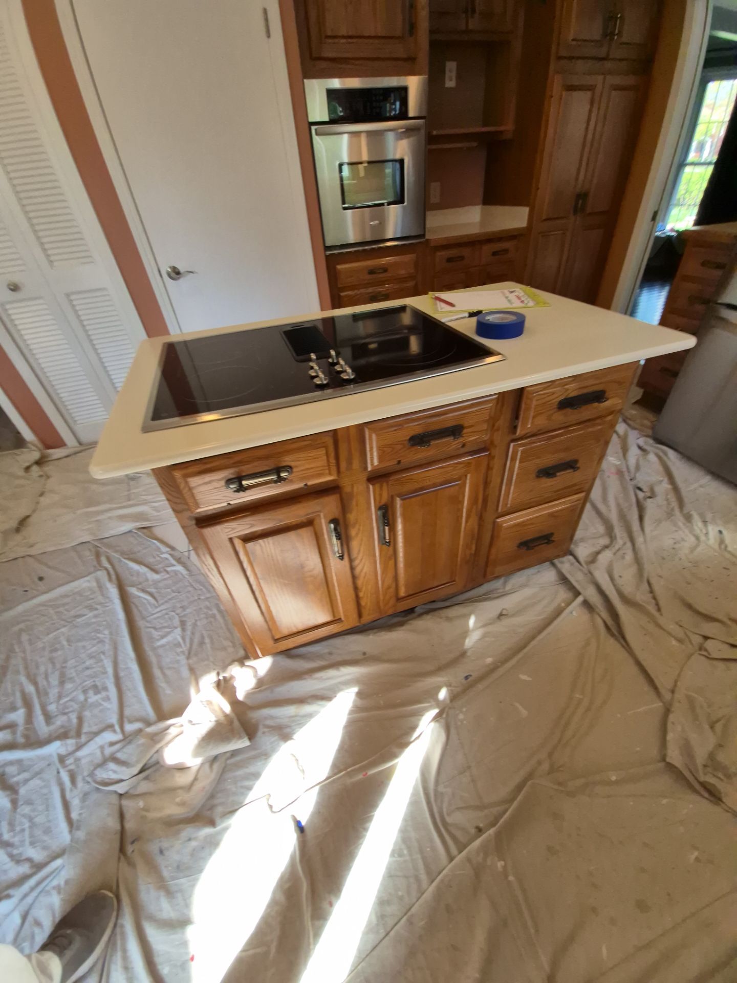 Stained Oak Cabinet Refinishing and Kitchen Update in Grosse Pointe Park by Top Shelf Painter