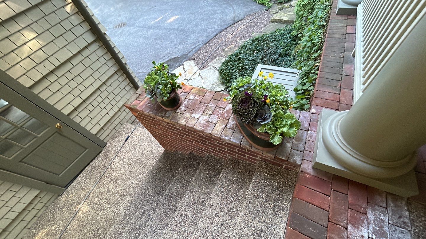 natural stone using Algaecide, soft wash soap by Northern Power Washing LLC.
