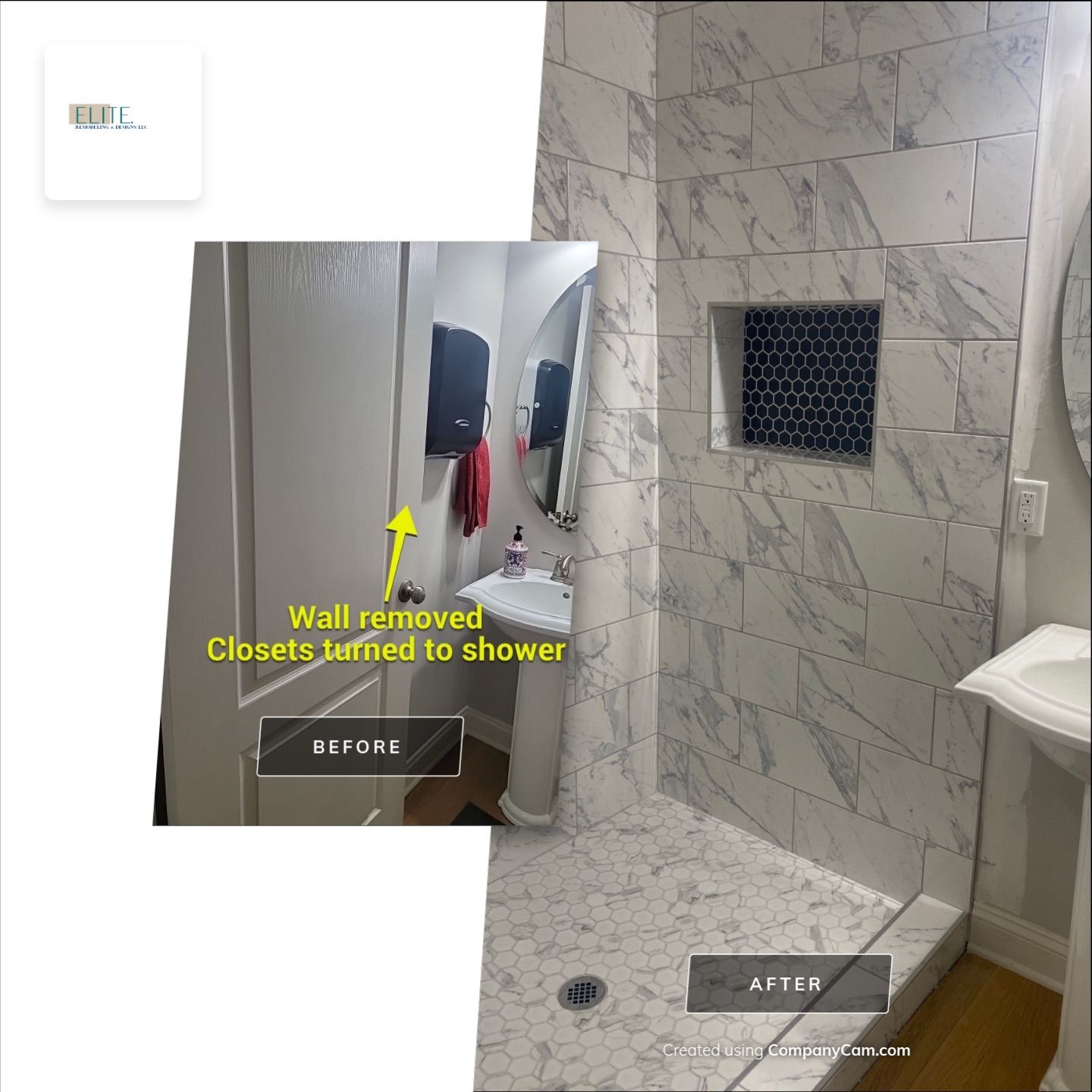 A Pathway to Possibility – Turning a Half Bath into a Full Retreat in Holly Springs by Elite Remodeling and Design LLC