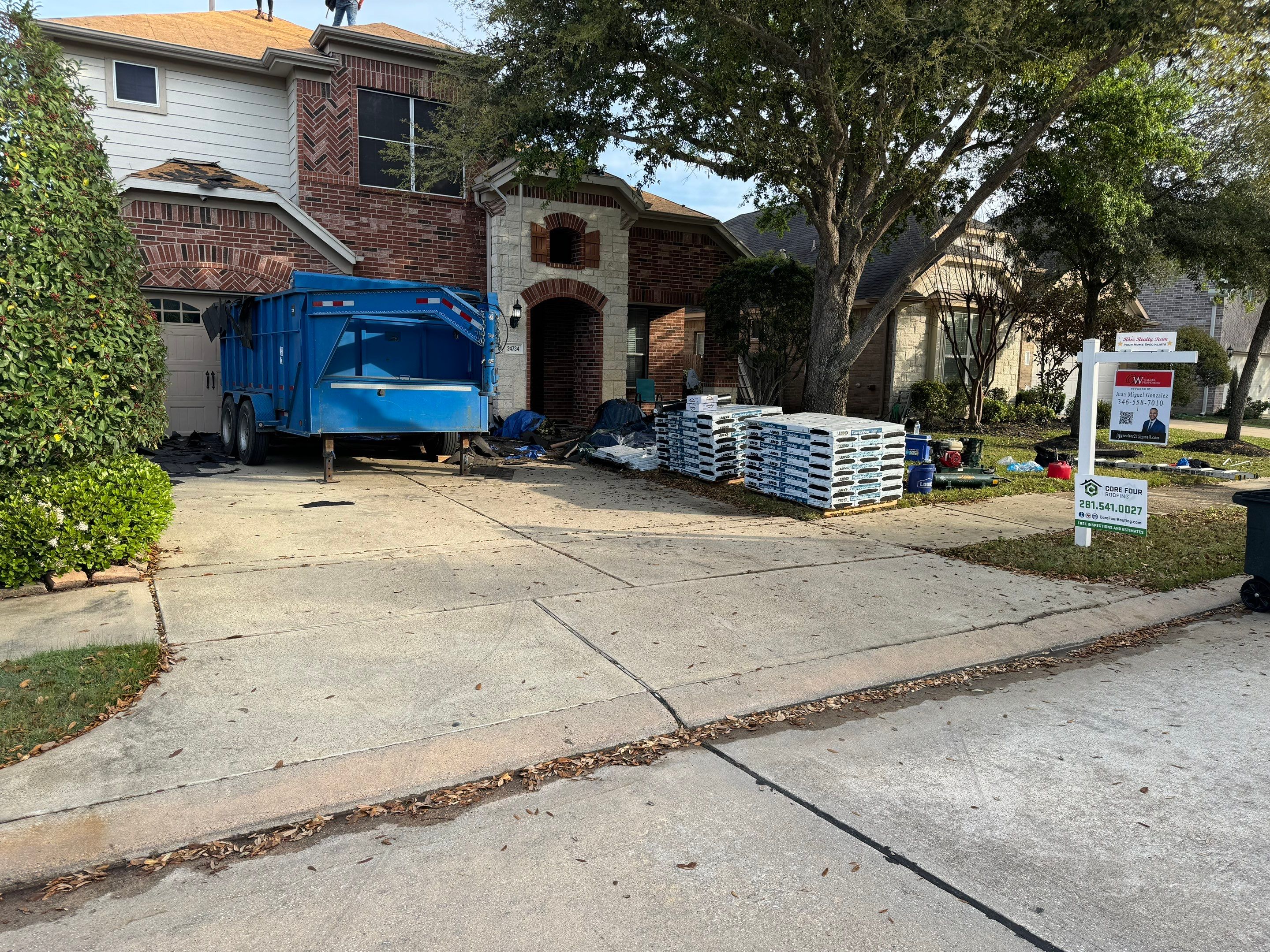Residential Roofing Installation using IKO Dynasty in Katy by Core Four Roofing