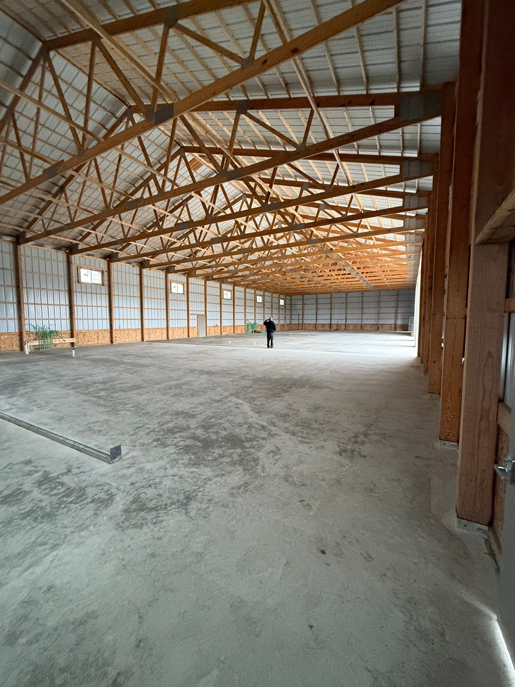 Gravel Pole Barn Concrete Coating by Level 10 Coatings
