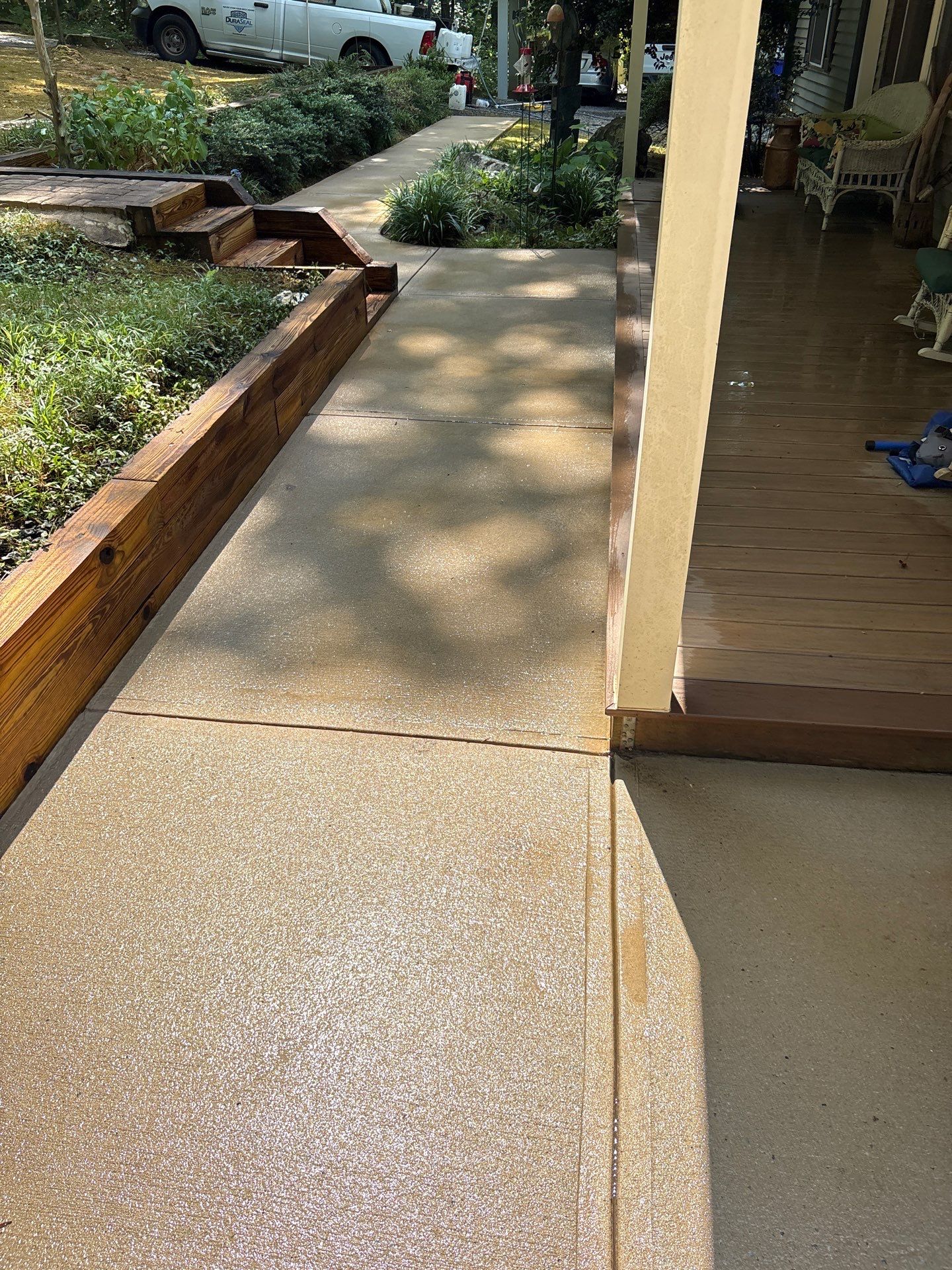 Deck using Wood Sealant and Concrete Using Concrete Sealant by DuraSeal