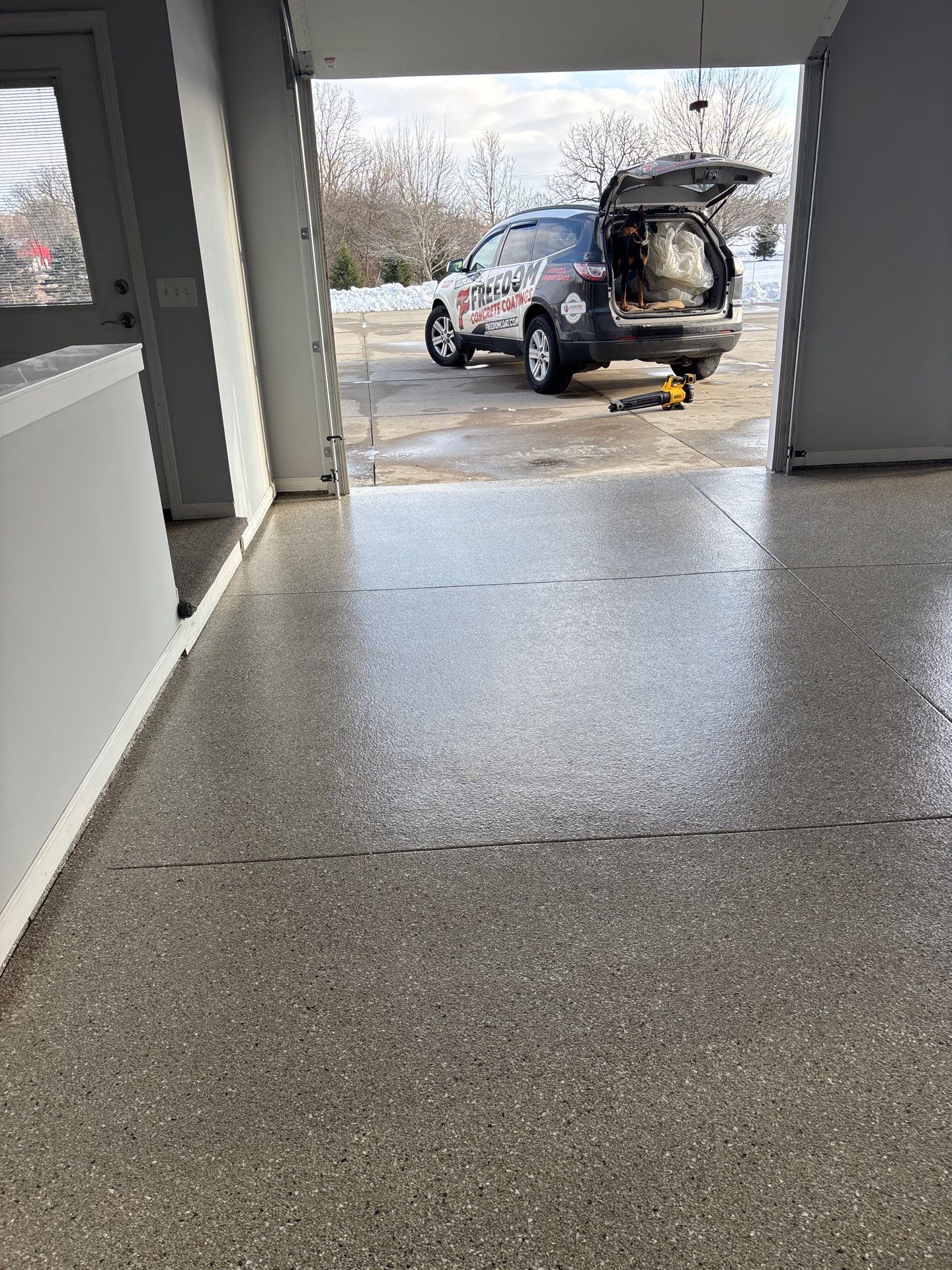 Project in Haslett, Michigan by Freedom Concrete Coatings. 