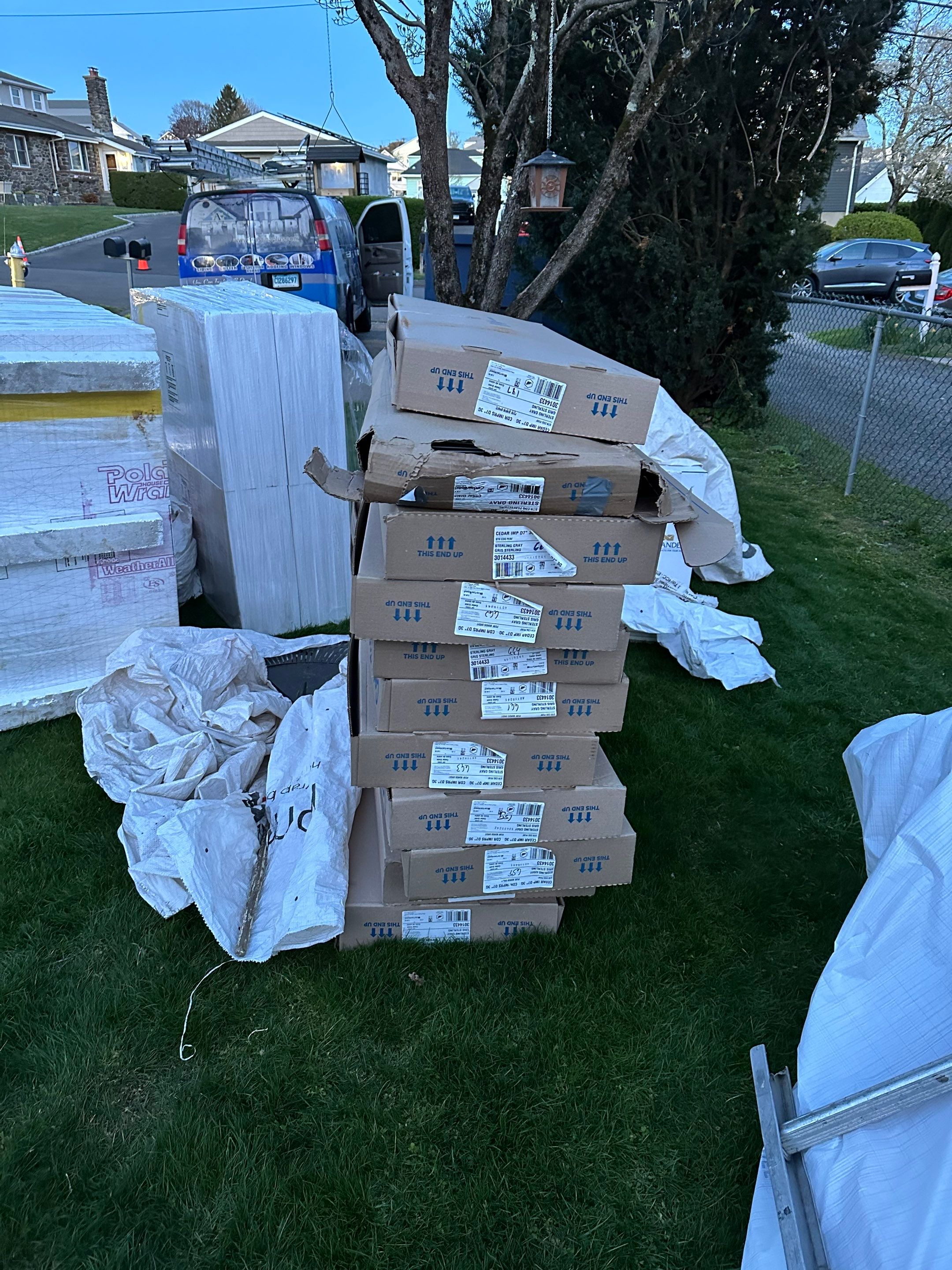 Siding Installation using Certainteed Cedar Impressions Straight Edge Perfection Shingles - D7 - Sterling Gray by A Plus Exterior