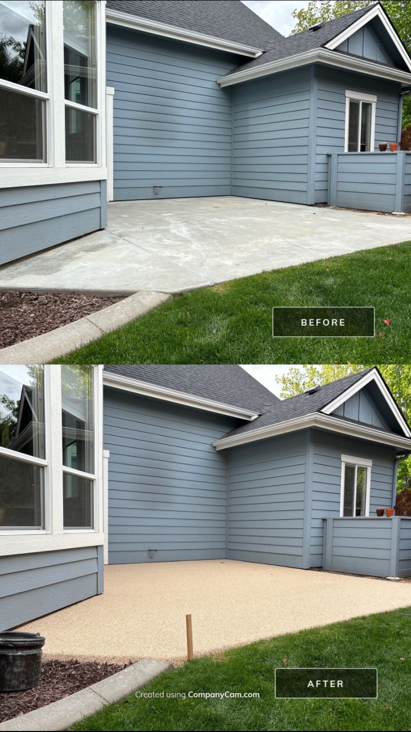 Flaking and Deteriorating Patio Made NEW! by Mr. Mudd Concrete