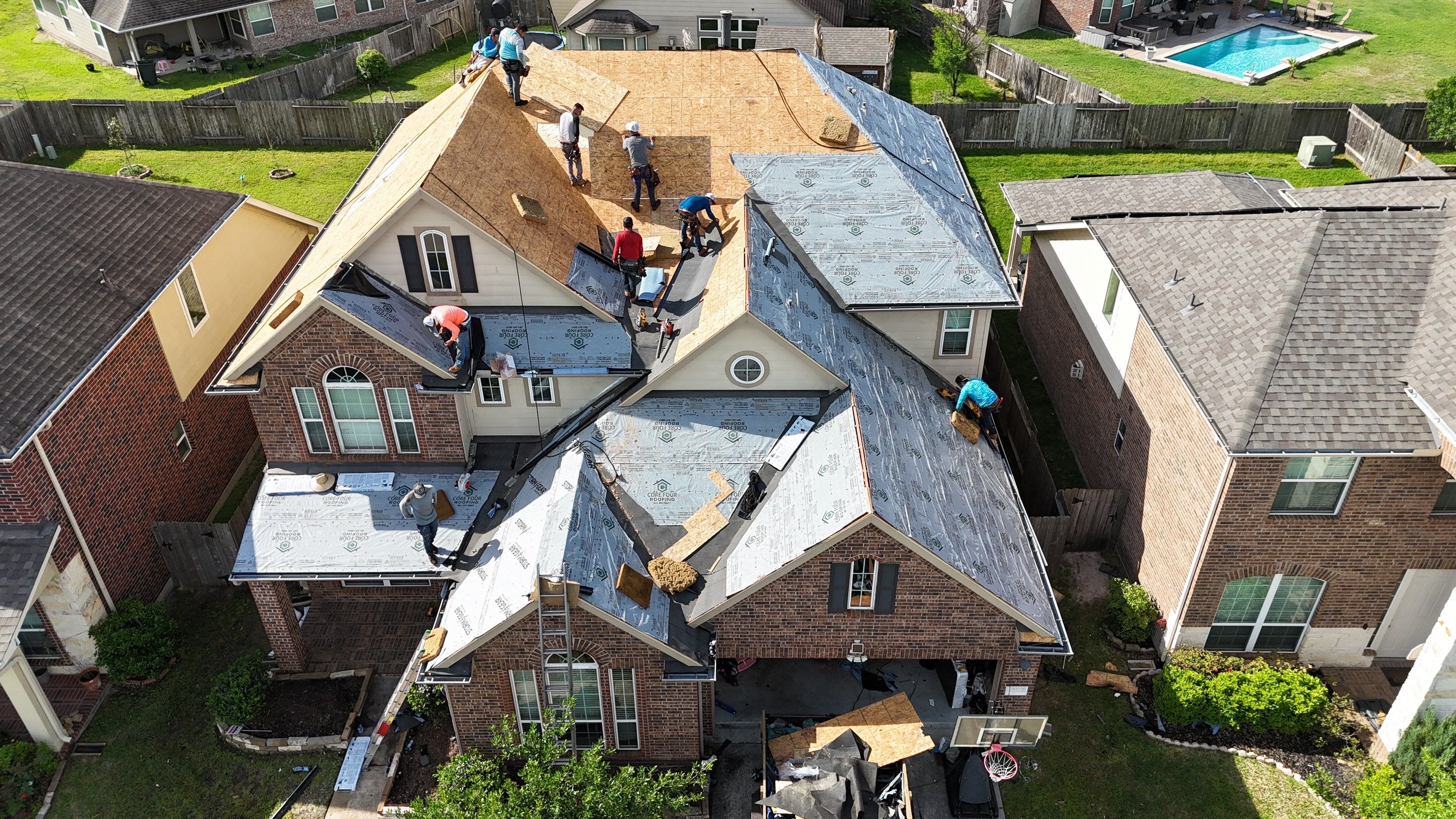 Residential Roofing Installation using IKO Dynasty by Core Four Roofing