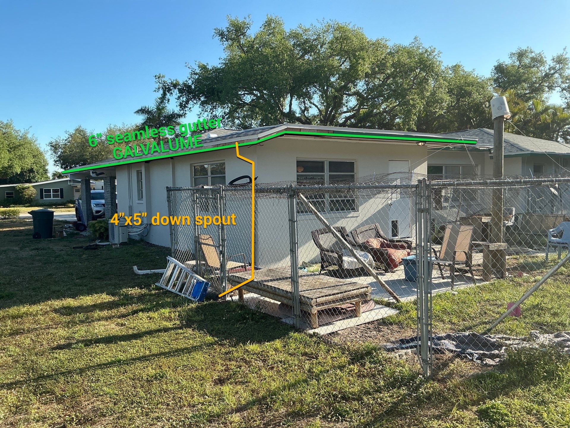 Seamless Galvalume Gutters Installation using Galvanized Gutters in Fort Myers FL by Gutter Professors