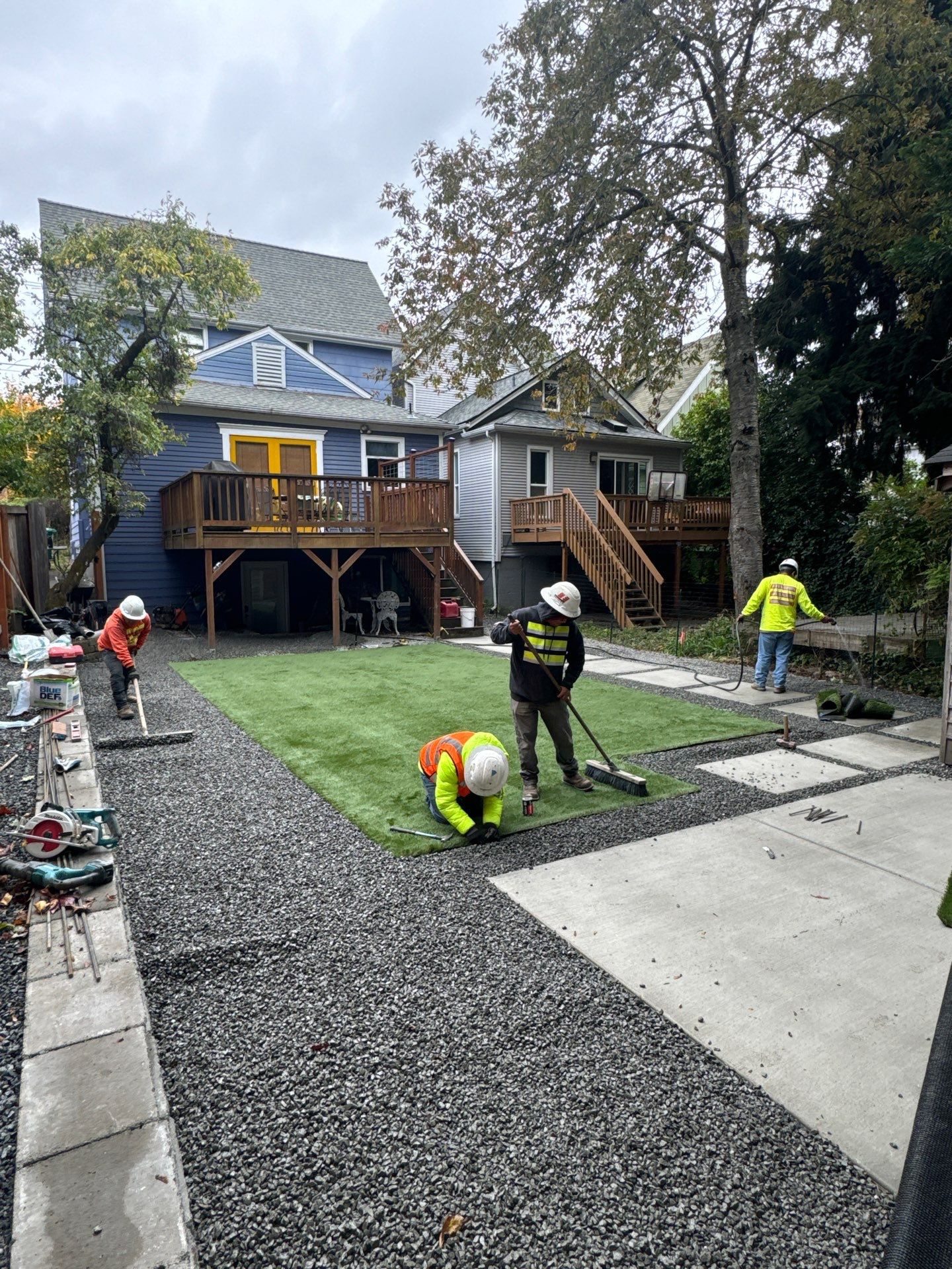 Turf Installation, Retaining Wall & Concrete Walkway | Seattle  by Jireh Asphalt & Concrete Inc 