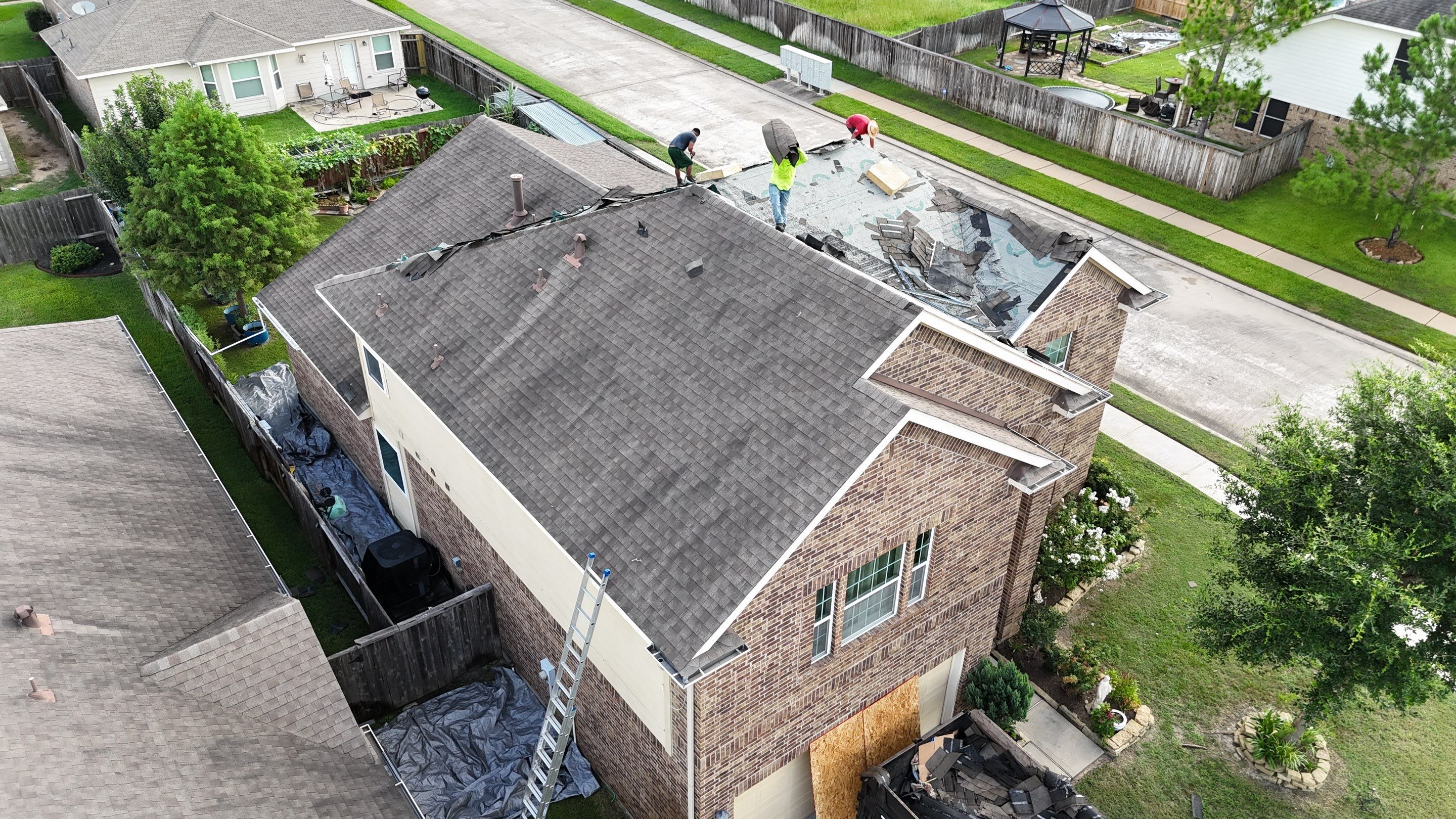 Residential Roofing Installation using IKO Dynasty after Storms in Cypress by Core Four Roofing