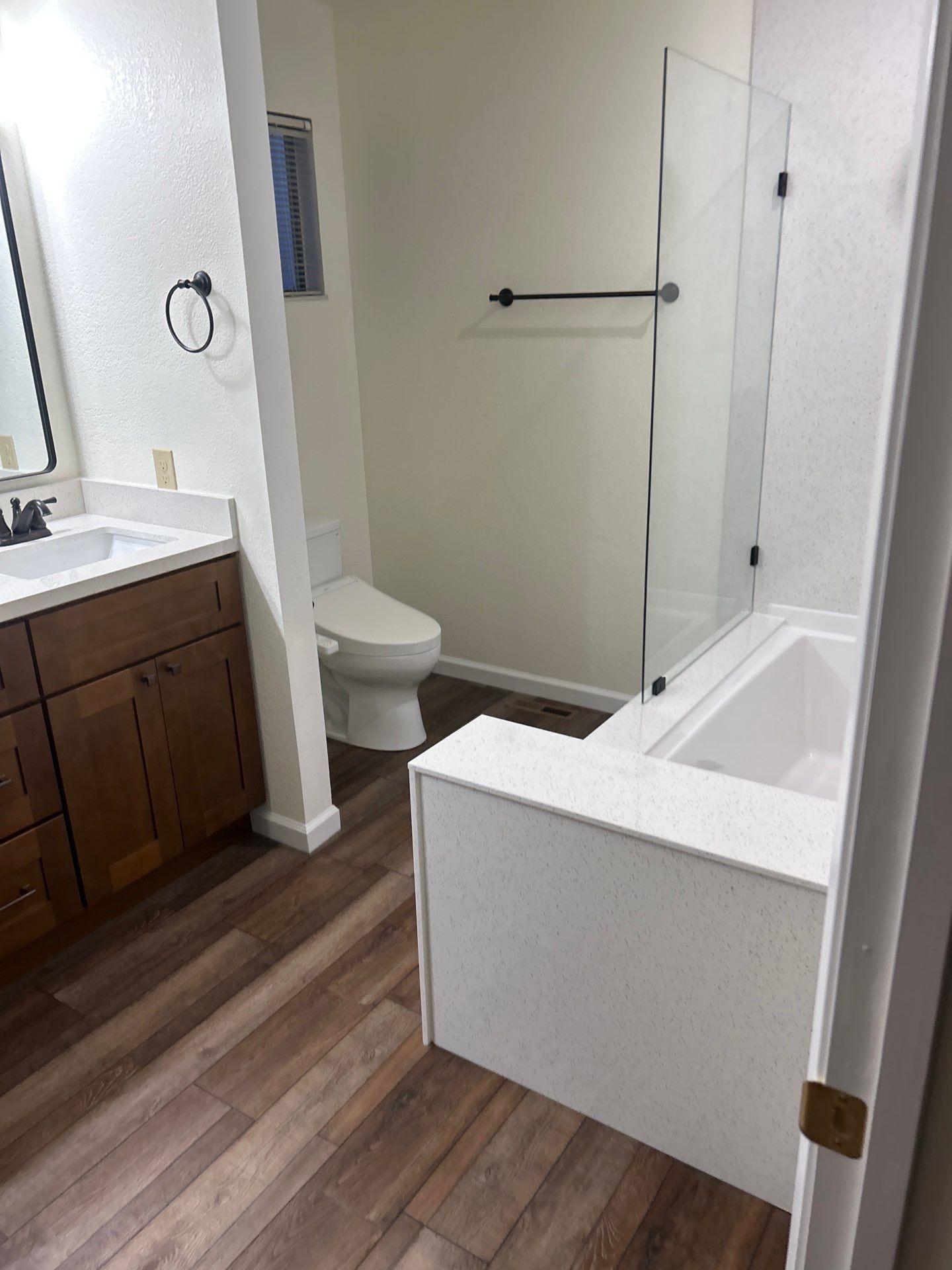 Bathroom Remodel with Double Vanity and Quartz Counters in Vacaville by H4H Remodeling and Repairs Inc.