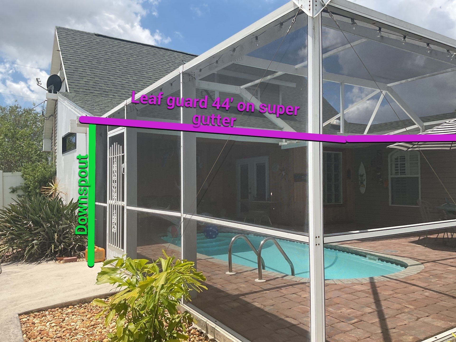 Replace gutter using Leaf Guard in Cape Coral FL by Gutter Professors