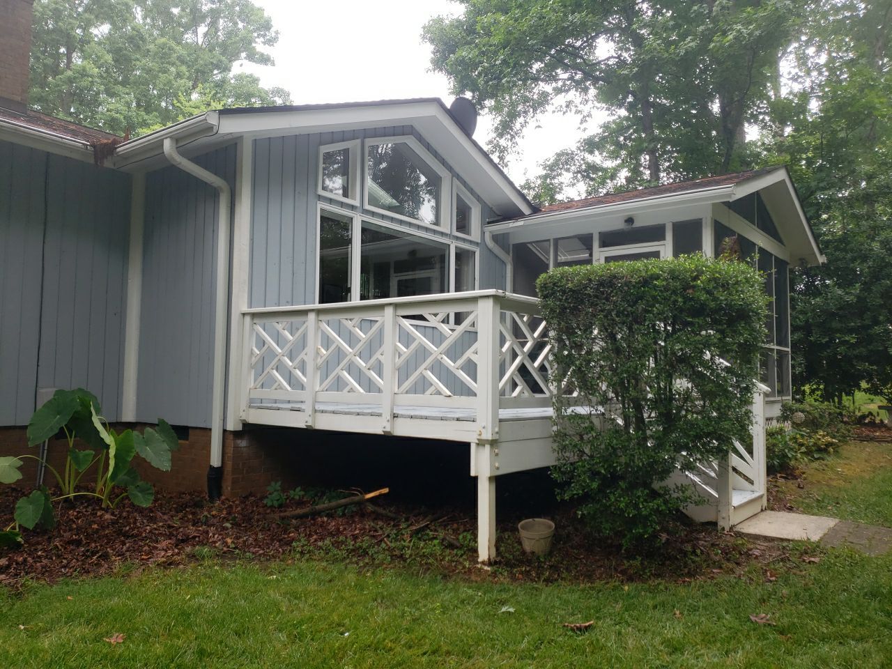 Deck clean using cleaner by G&H Home Tech Pros LLC
