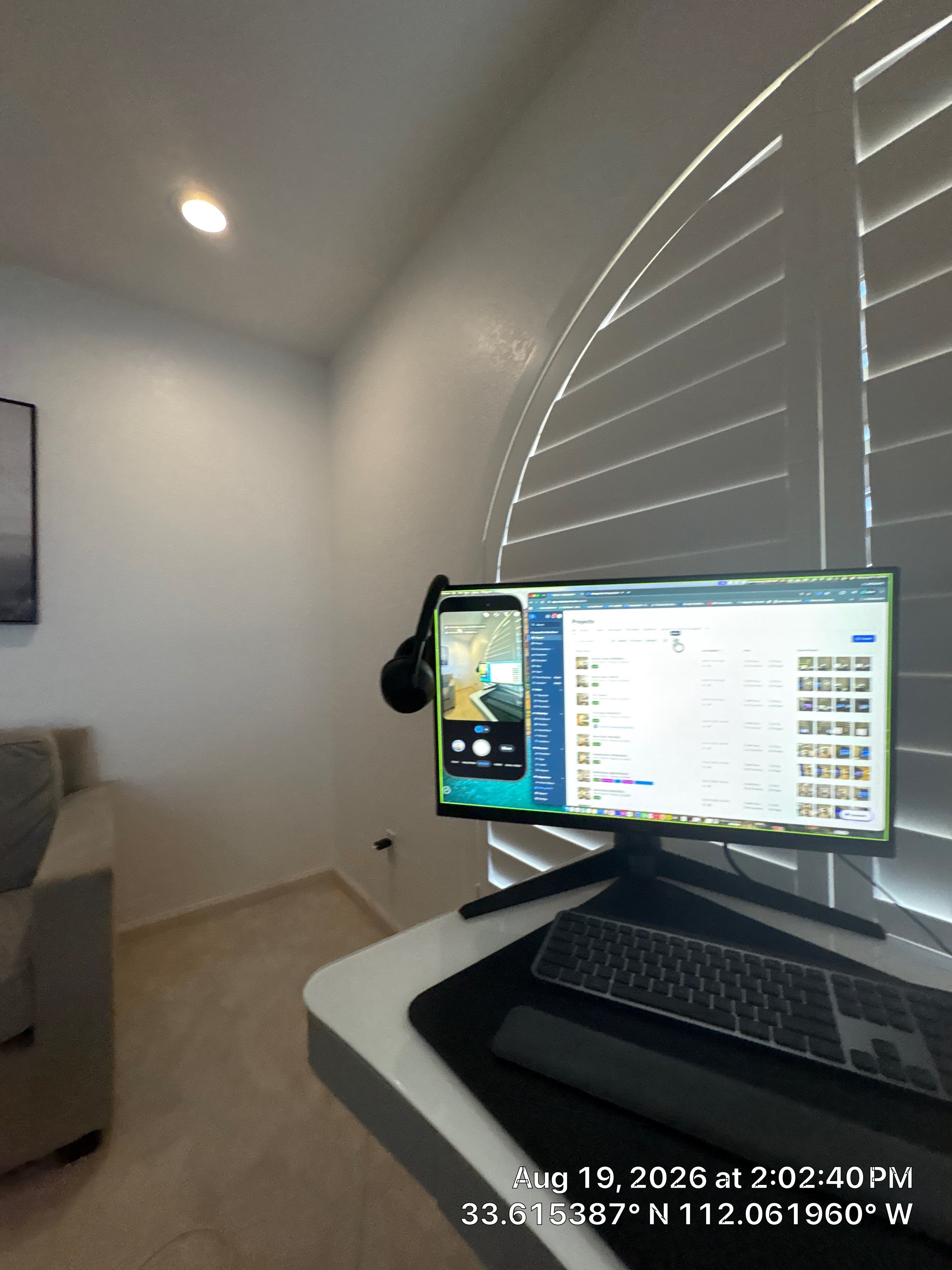 Phoenix Home Office Upgrade with Shutter Installation and AV Mounting by CompanyCam Sales Demo