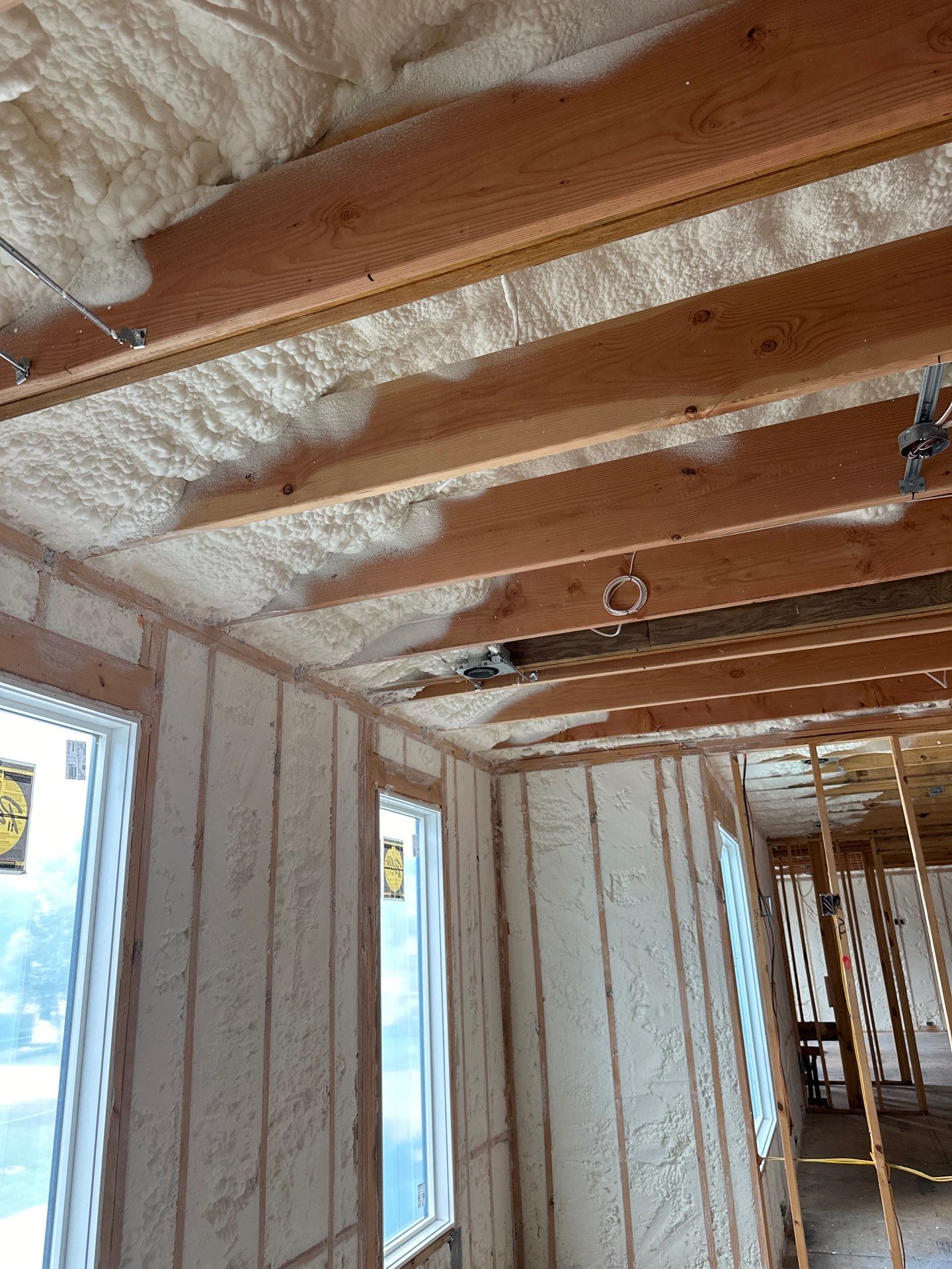 Open cell spray foam job completed at this beautiful custom home in Dallas TX by Apex Insulation Solutions