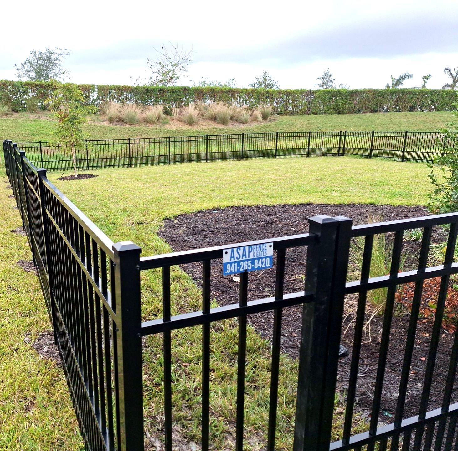 Aluminum Fence Installation using 4ft 3 Rail Black Aluminum Fence by Asap fence and gates, LLC