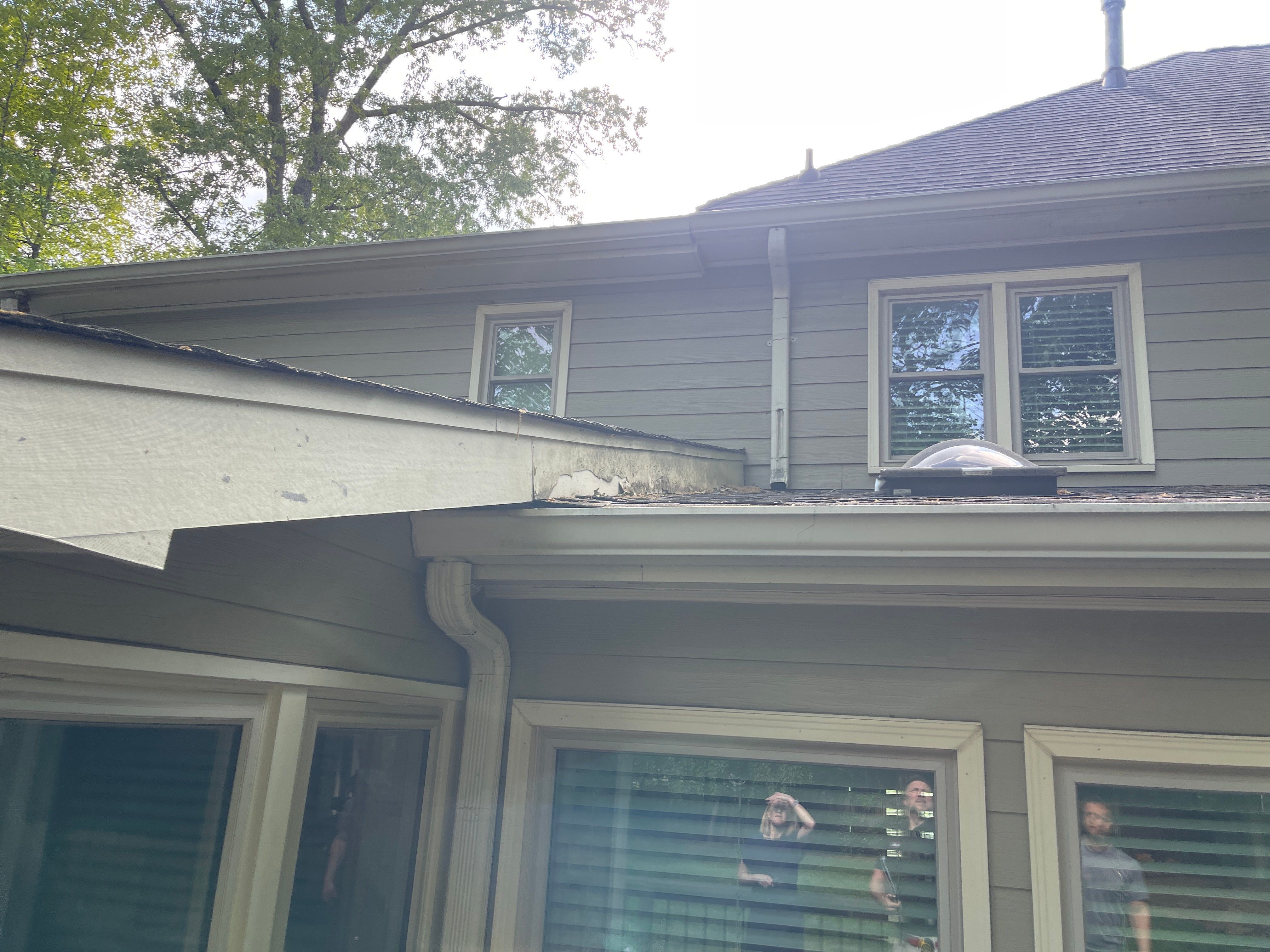 Marietta, GA Rotten Wood Replacement, Chimney Corner Board Installation, Gutter Replacement, and Exterior Painting by Nelson Exteriors