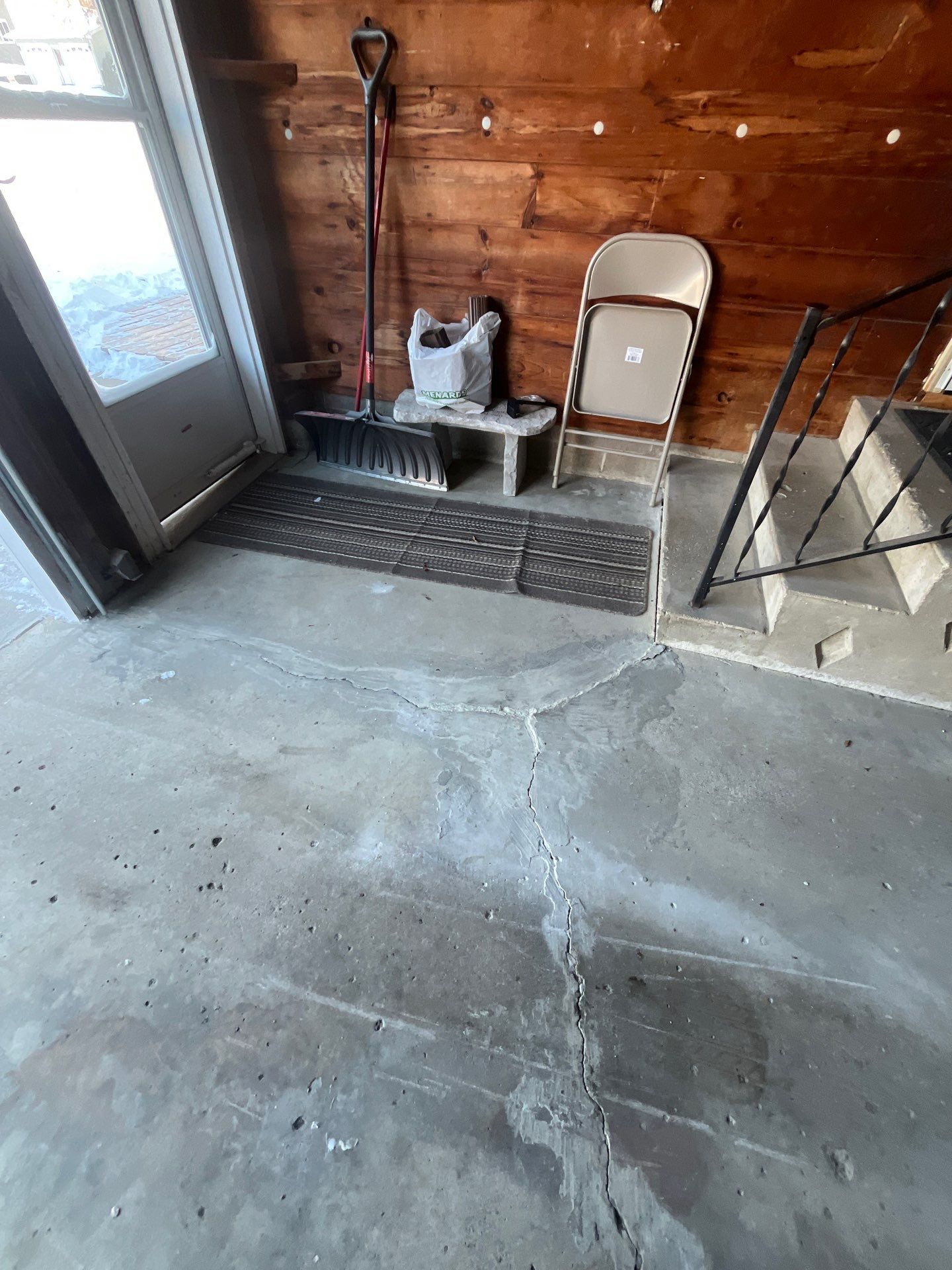 Multi-Colored Epoxy Garage Floor Coating and Concrete Stair Restoration by Select Painting, Coatings & Garage Cabinets