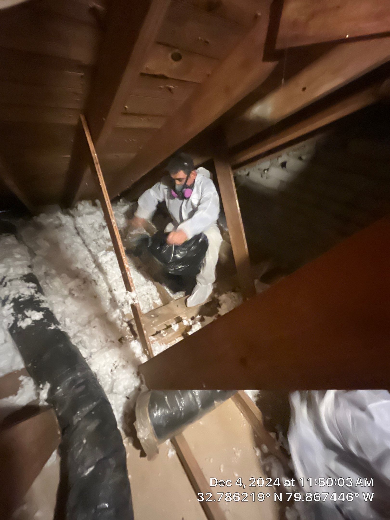 Abatement level clean of non-ACM vermiculite insulation by EAS Environmental, LLC.