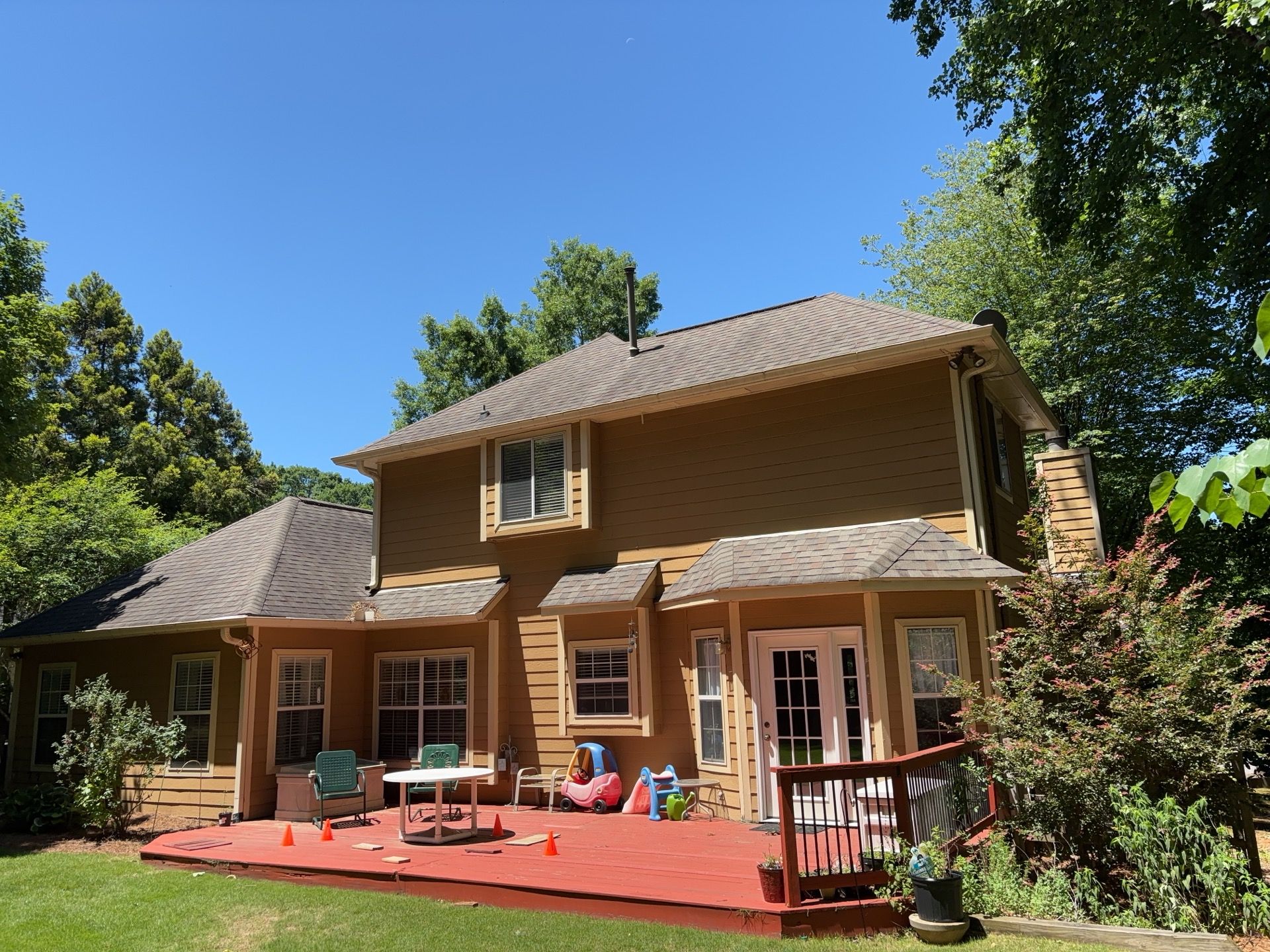 Trex Deck Build, Shed Roof Porch Install, and Door Replacement in Alpharetta, GA by Nelson Exteriors