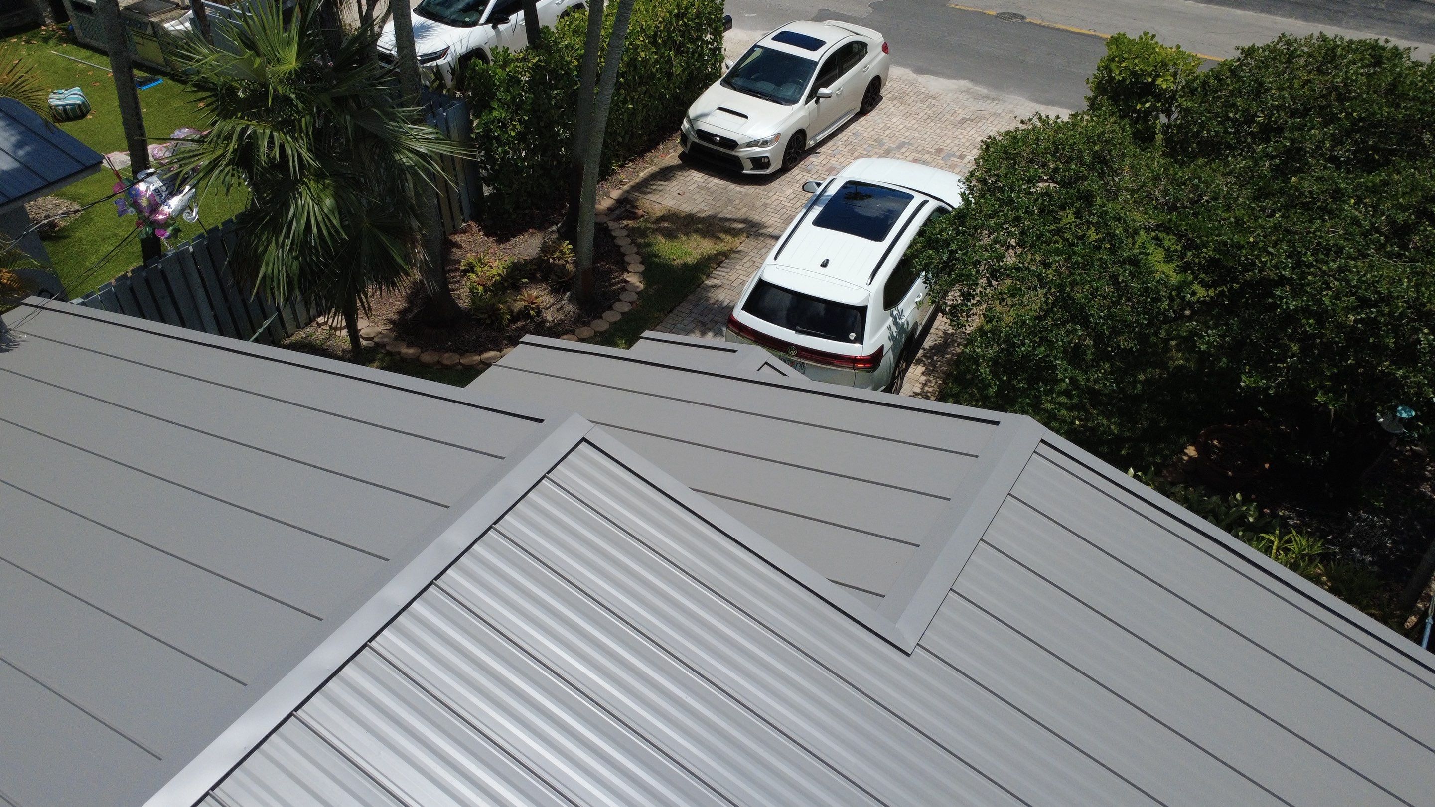 Residential Roofing Installation using 1" Nail strip metal roof by BLUES BROTHERS ROOFING