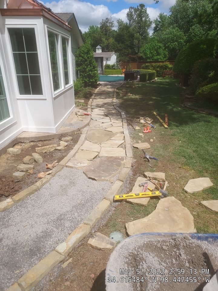 Flagstone walkway using Flagstone  by Clays Services Inc