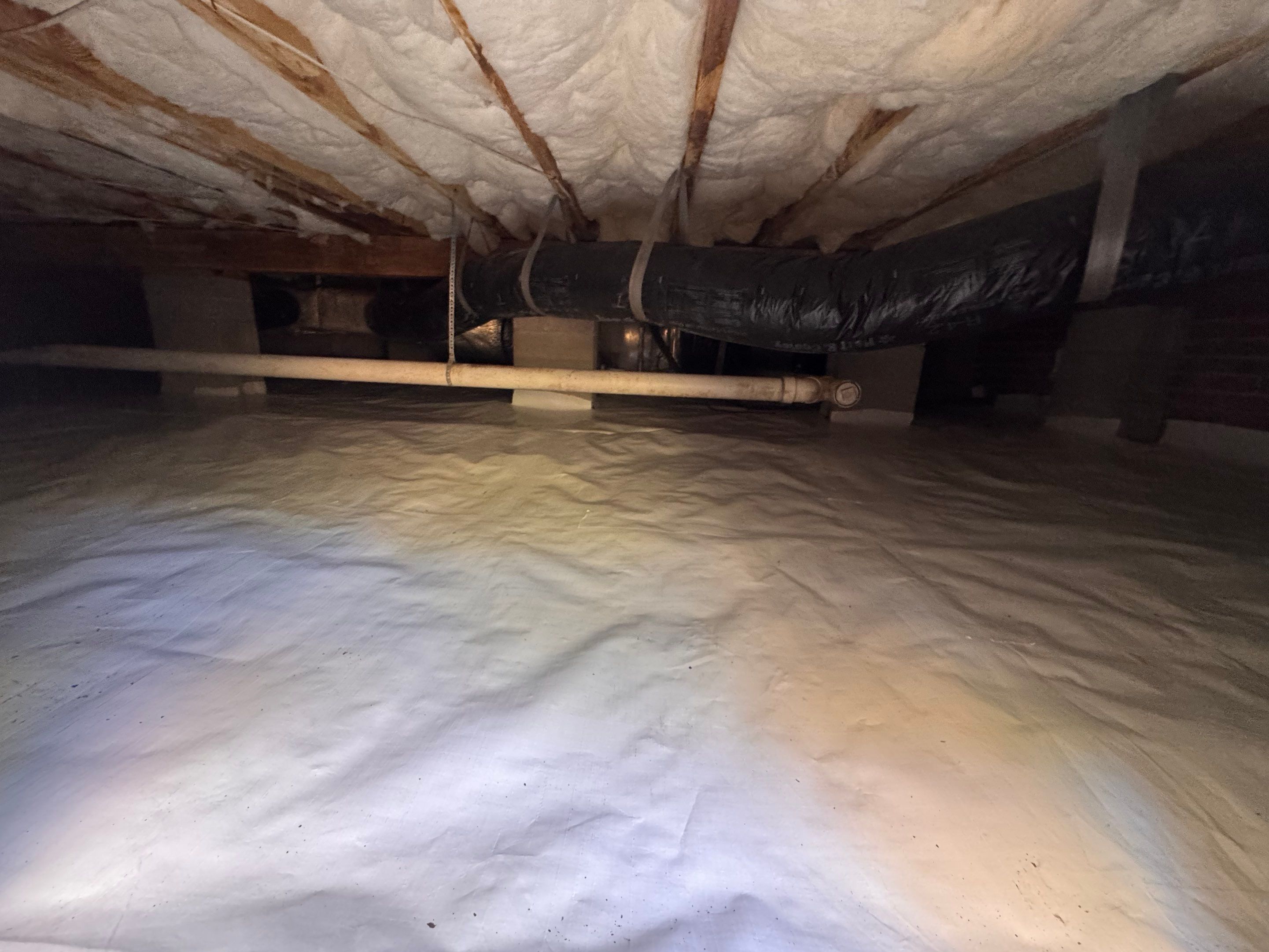 Moisture Barrier, Mold Clean, Structural Repair, Dehumidifier, R19 Insulation. by Impact Crawlspace