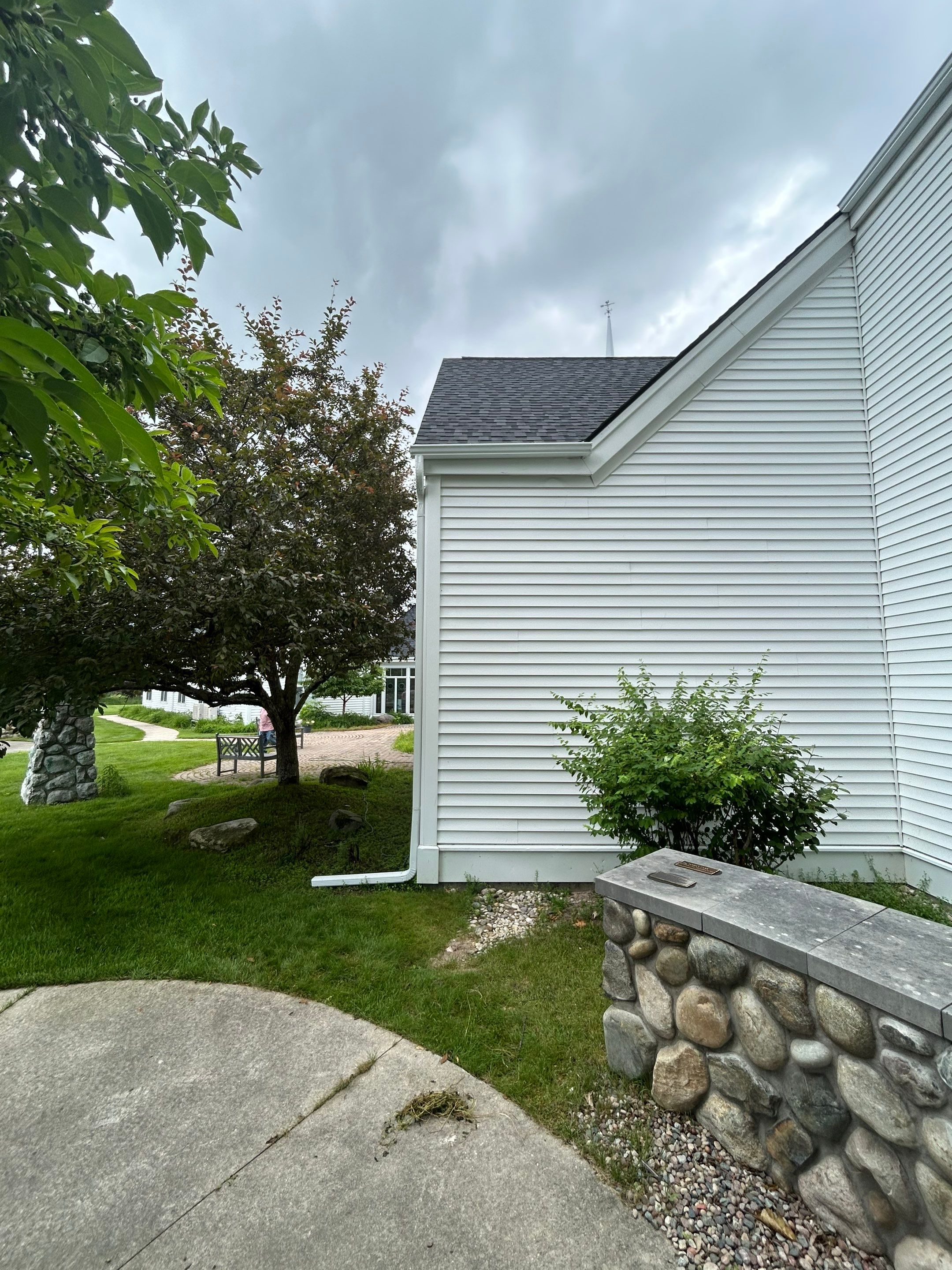 Gutter and Gutter Screen Installation for Harbor Springs Church by Rainbow Seamless Systems