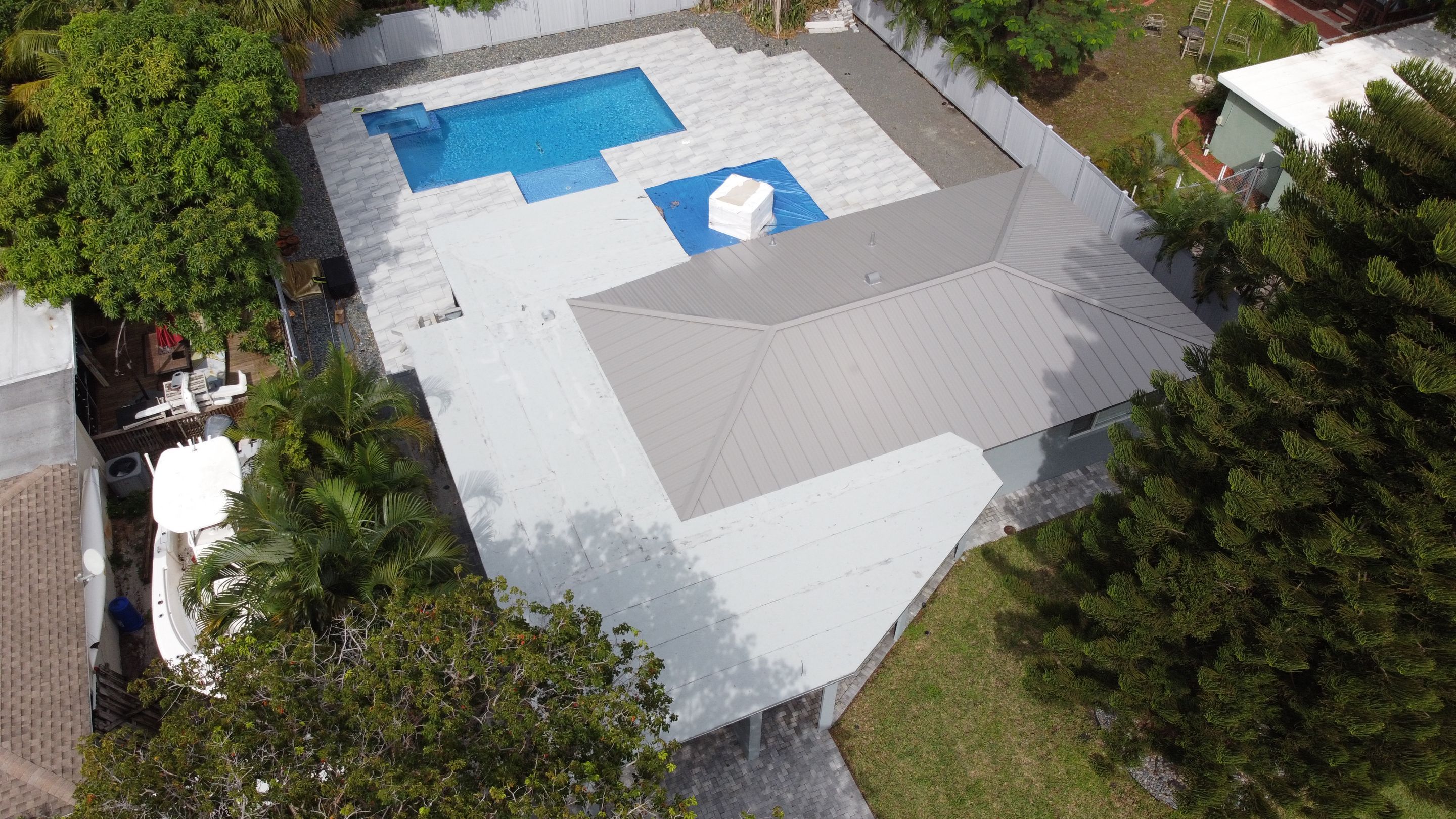 Residential Roofing Installation using 1" Nail strip metal roof by BLUES BROTHERS ROOFING