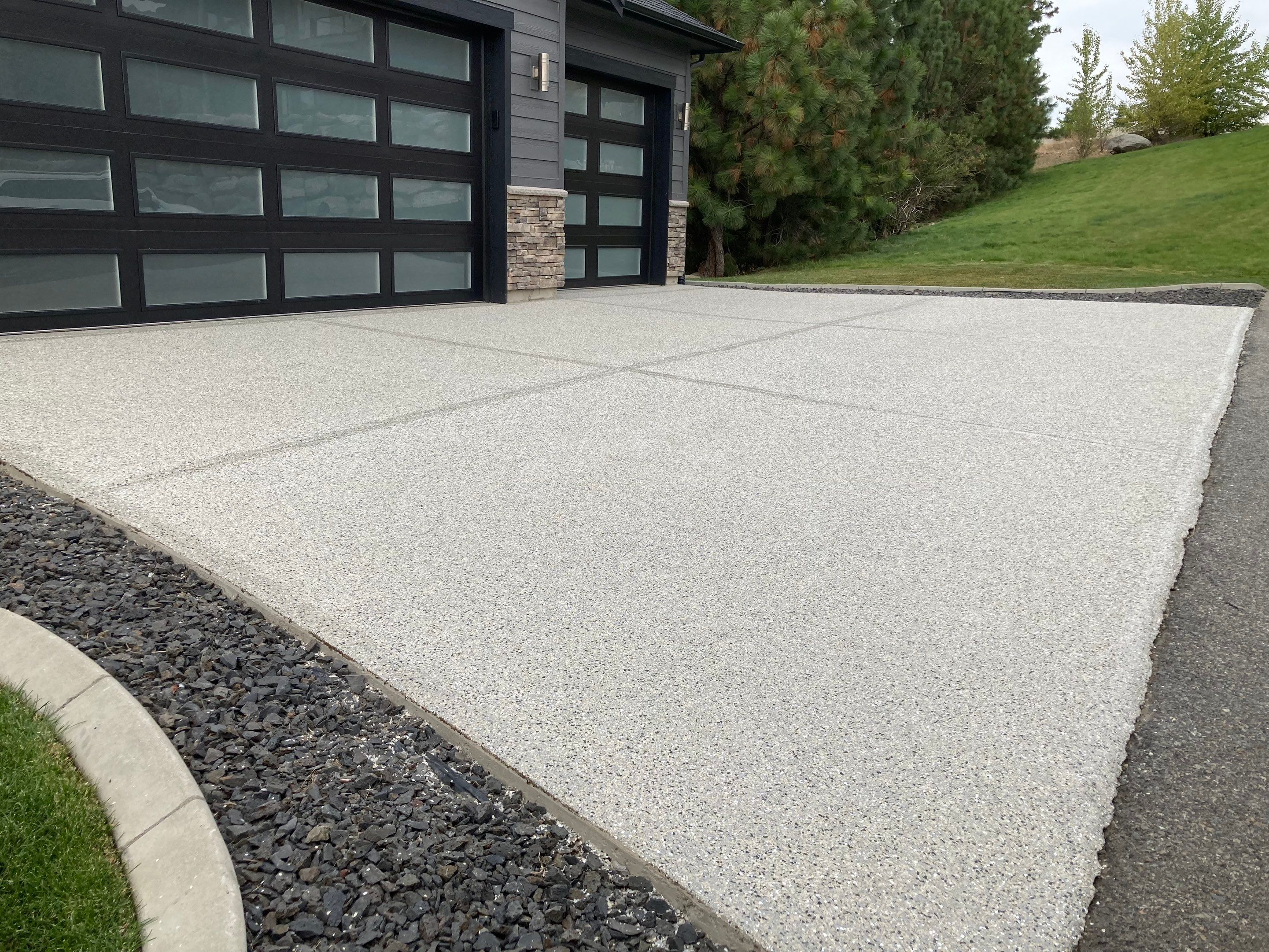 Driveway Transformation using Mediterranean Colorway by Croc Coatings, LLC