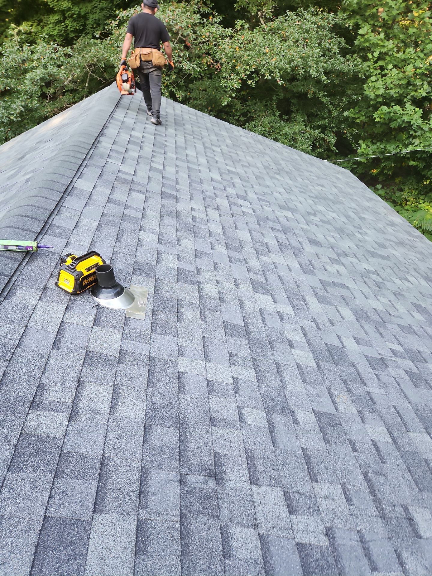 Residential Roofing Installation using Owens Corning TruDefinition Duration AR - Estate Gray by A Plus Exterior