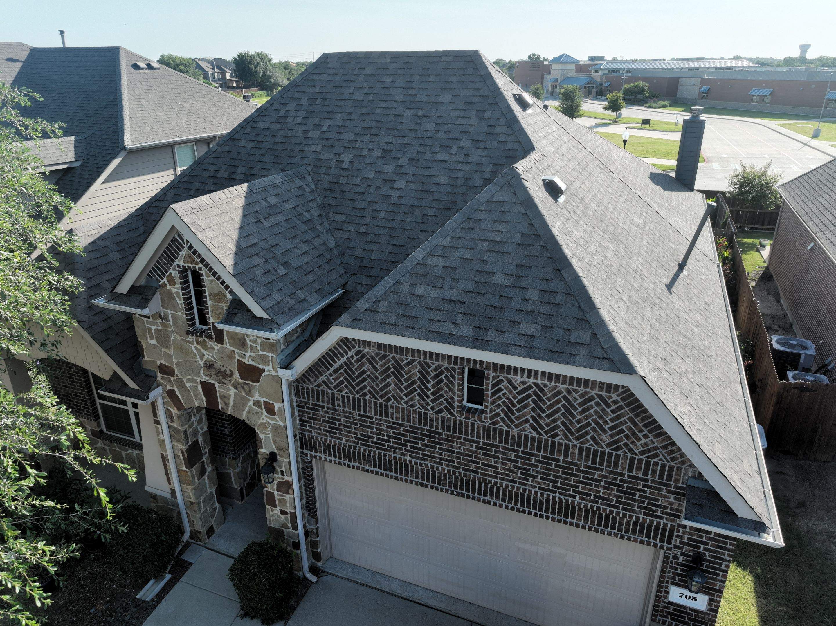 Residential Roofing Installation using Malarkey Highlander Weathered Wood Plus by OneSource Roofing and Restoration
