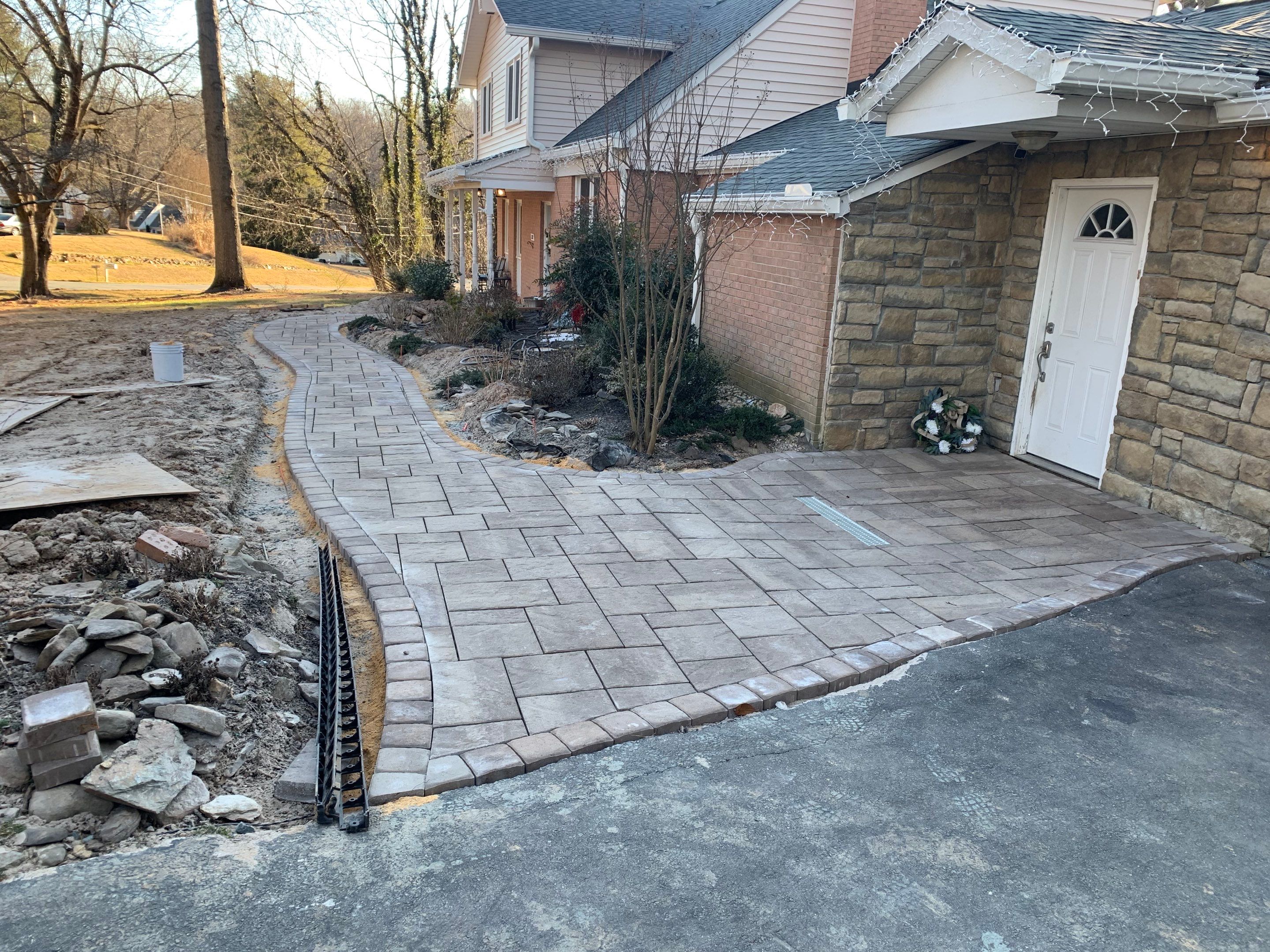 Front Walkway Remodel using Techo-Bloc Pavers by The Smet Companies, LLC