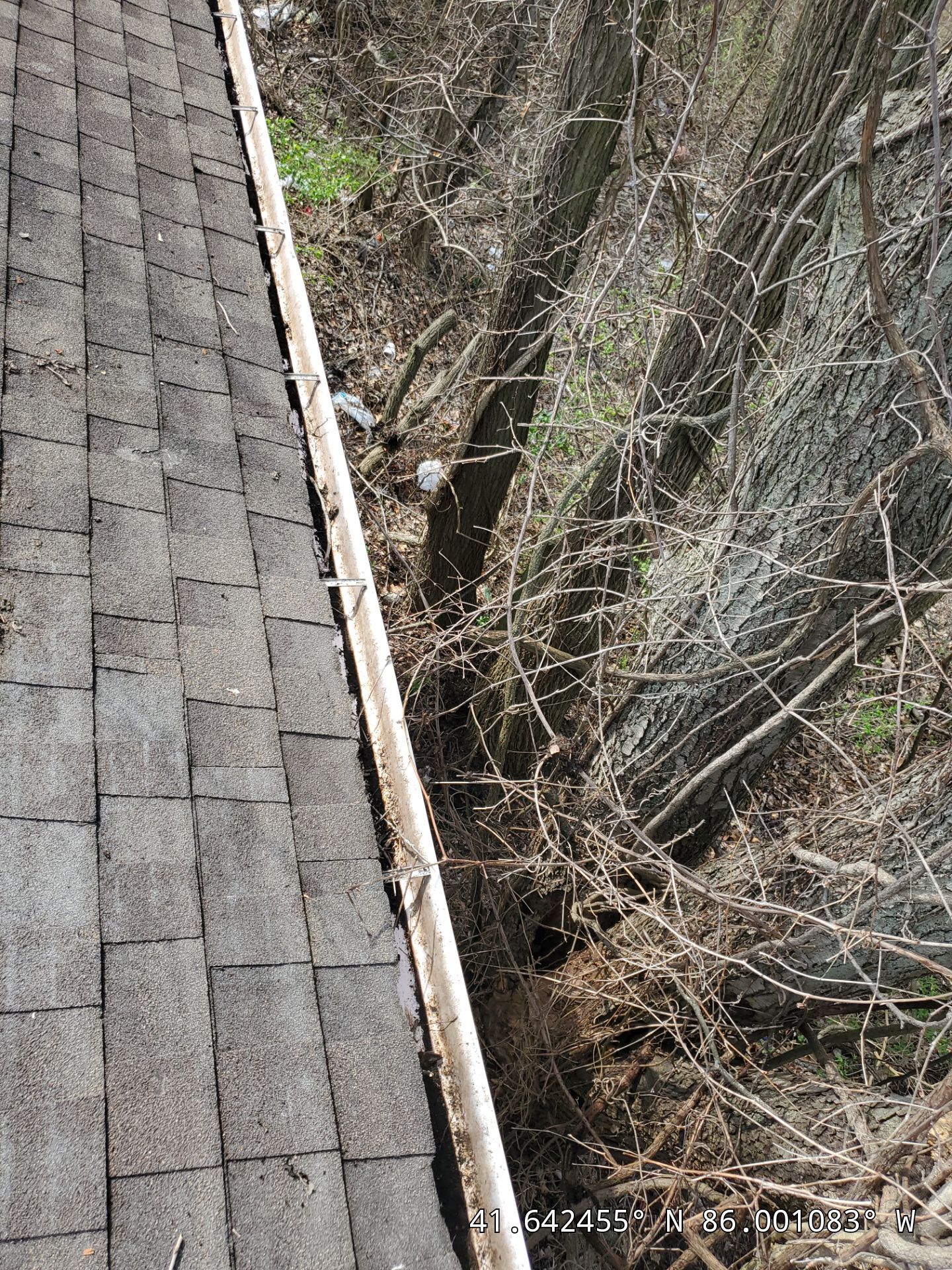Commercial gutter cleaning South Bend, IN after photo with clean gutters