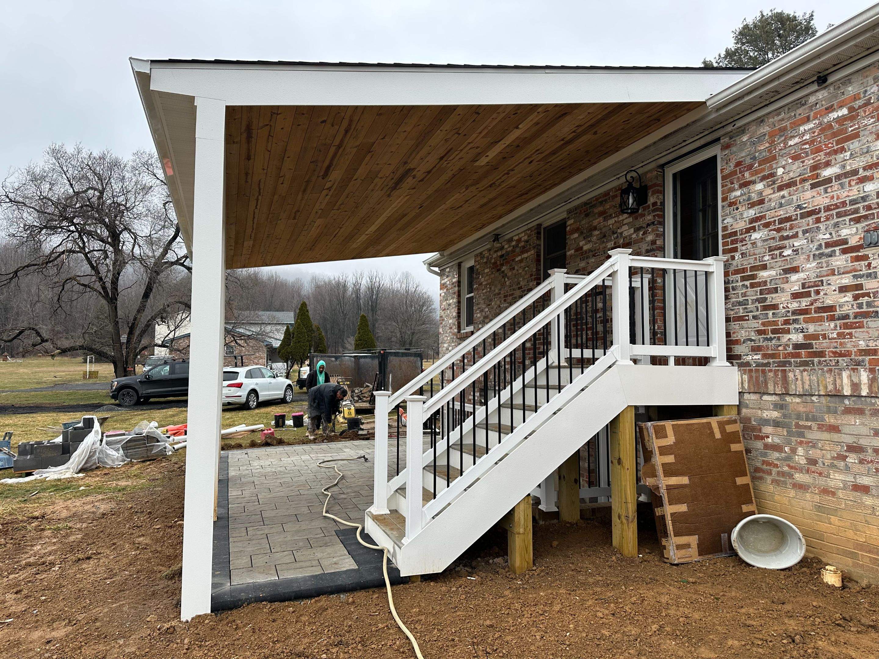 Covered Landing & Paver Patio in Lovettsville, VA by Sunburst Construction Inc