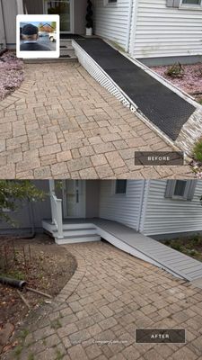 Deck and Ramp replacement using Trex Select Millstone, Trex transcend White Railings