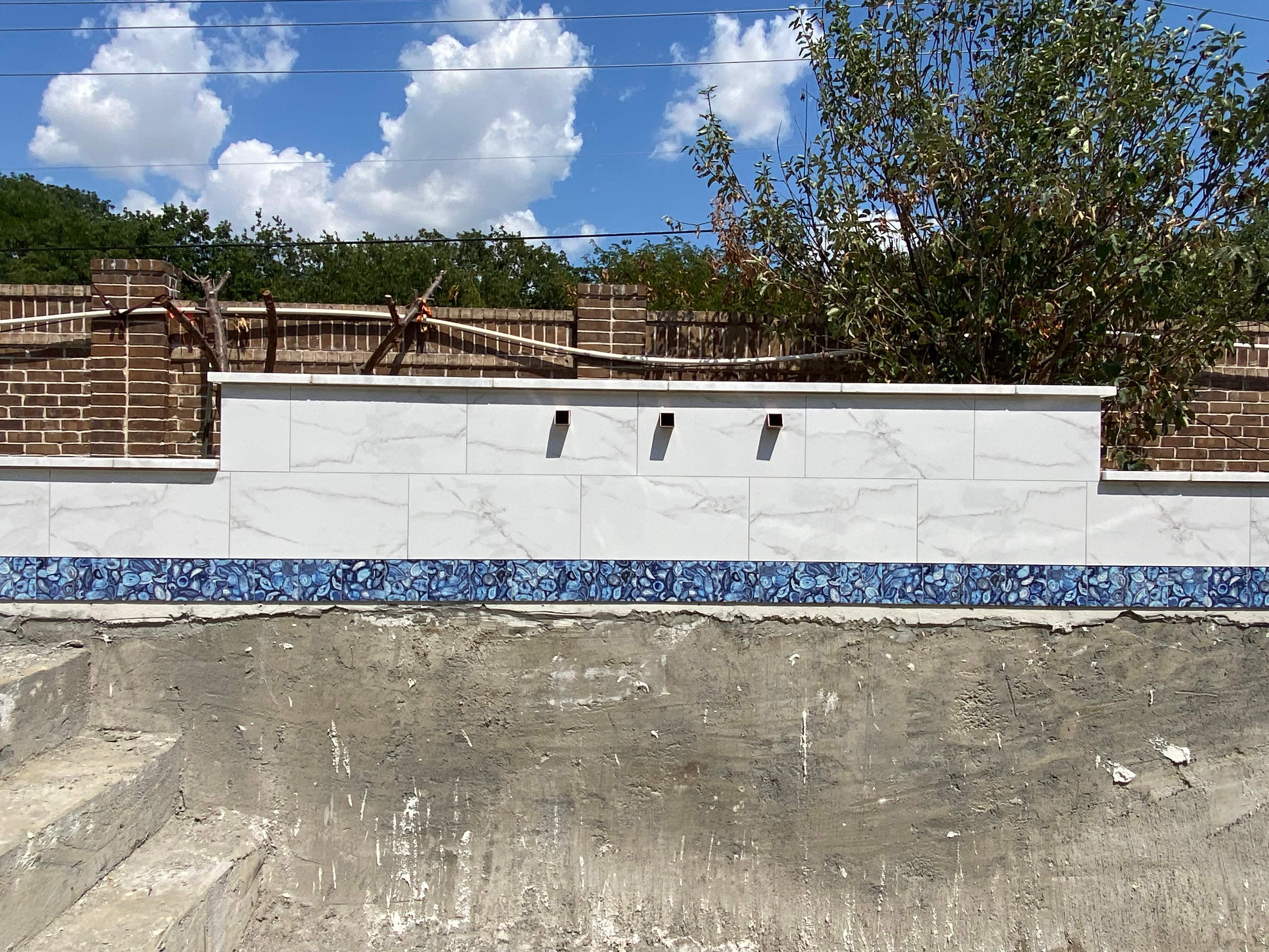 Modern Geometric Pool with Turf Surround by Pinnacle Pools and Spas - DFW