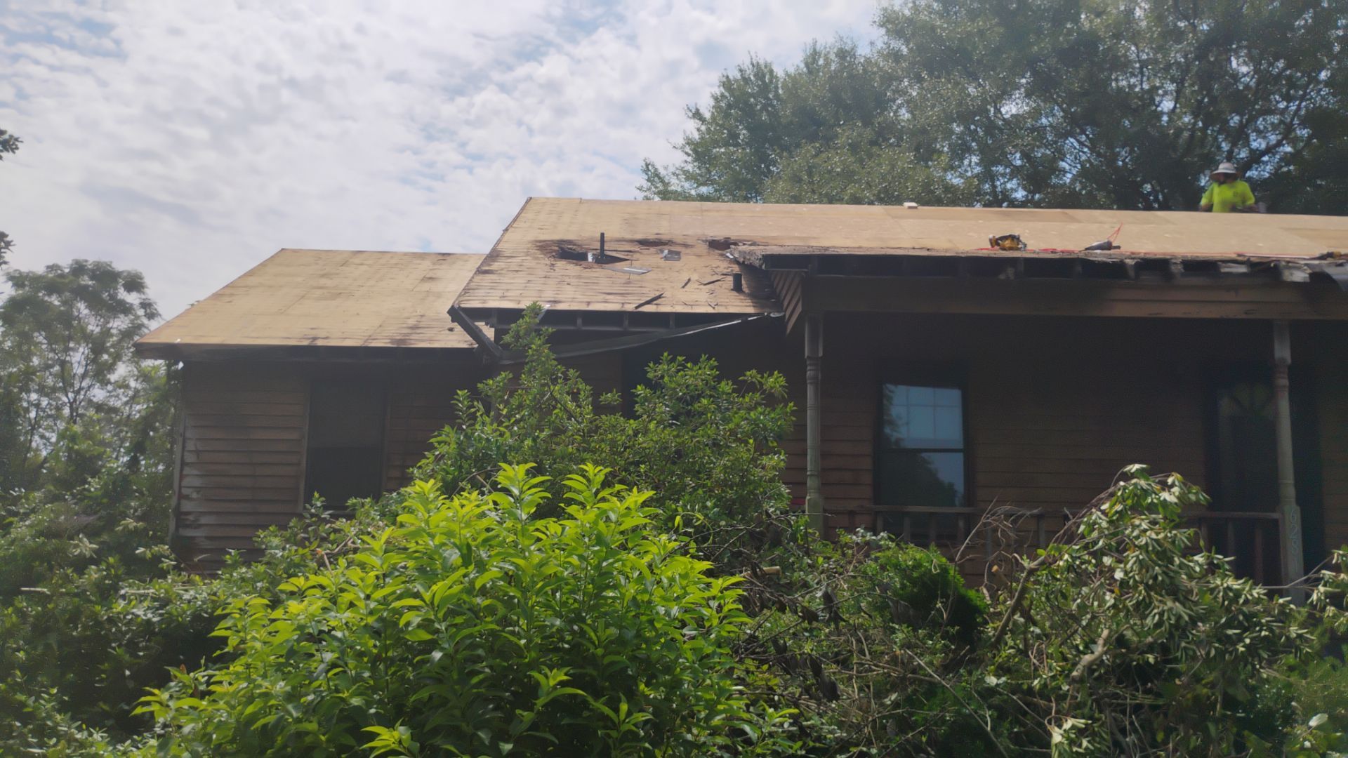 Syler roofing job by BROCK BUILDERS 