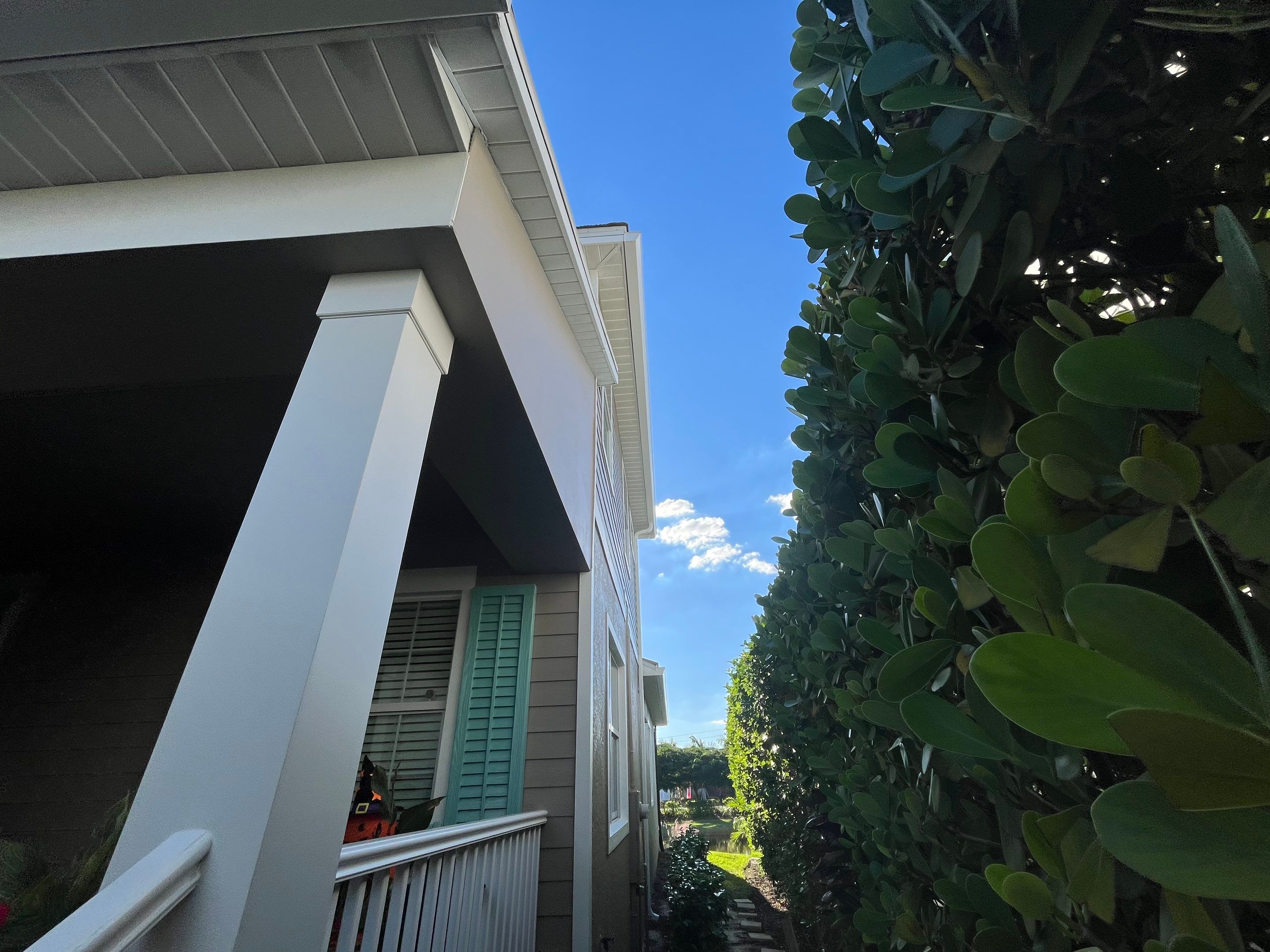 Bronze Downspouts & 7-Inch K-style Seamless Gutter Installation in Fort Myers FL by Gutter Professors