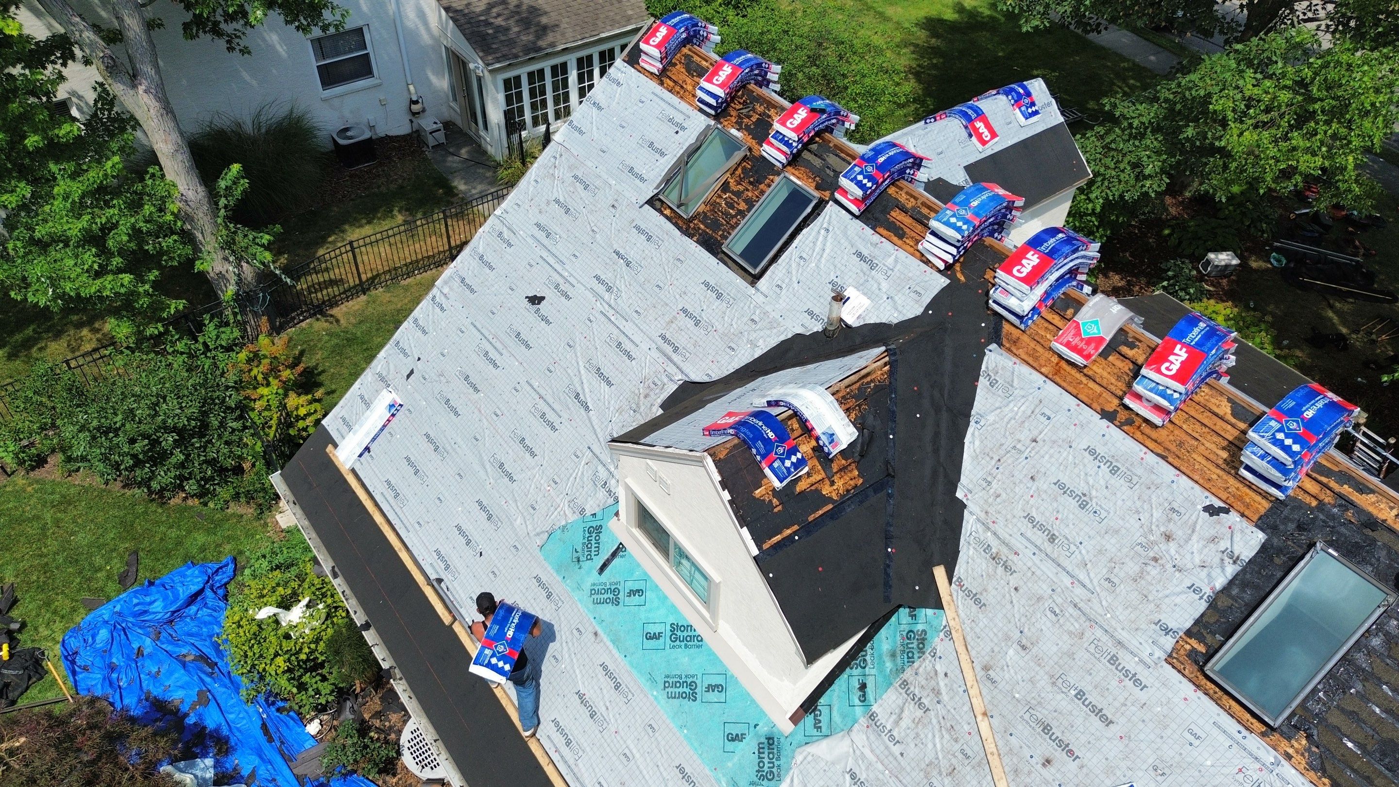 Residential Roofing Installation using Timberline HDZ Shingles - Weathered Wood by RoofX 