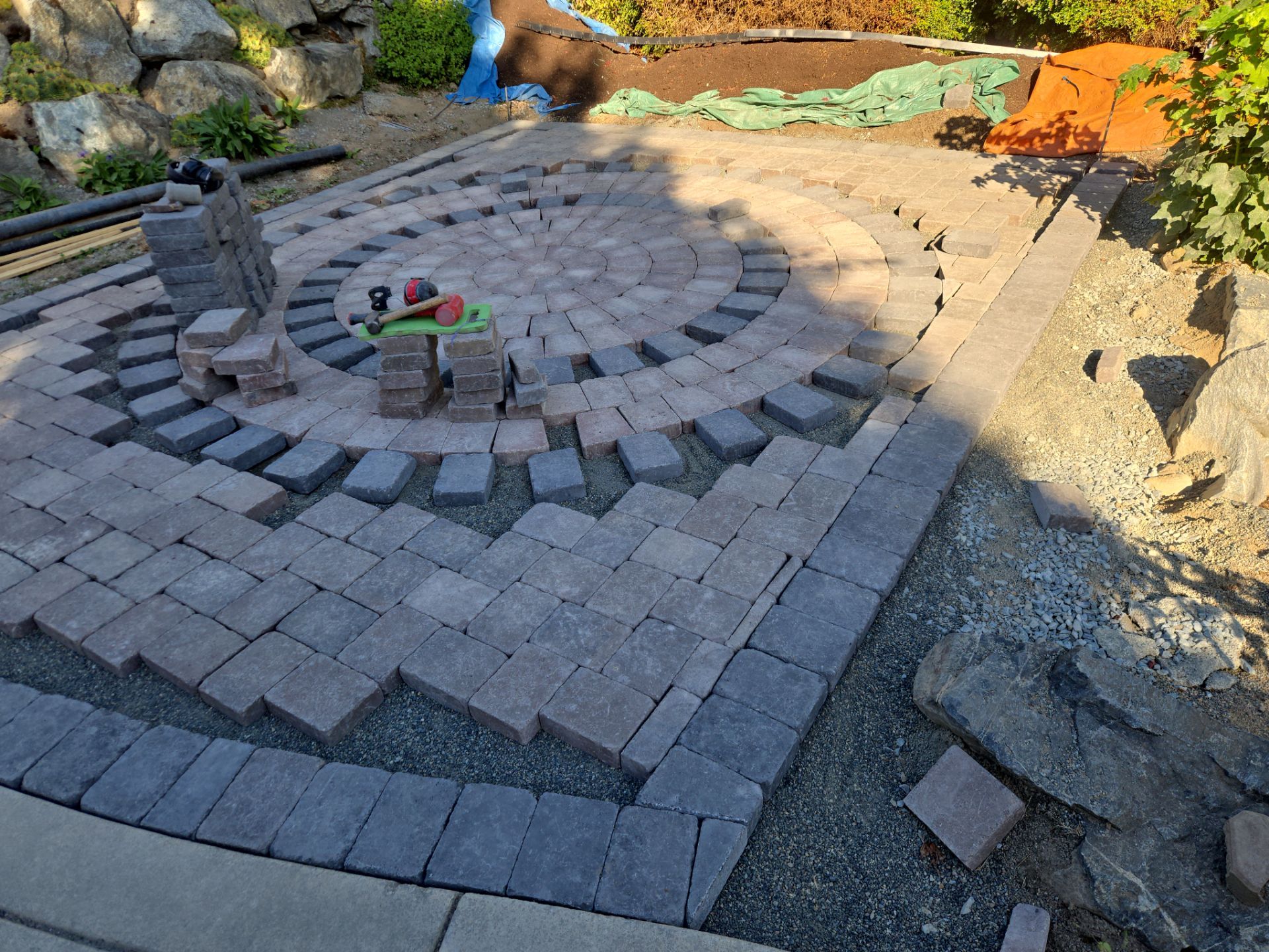 Backyard Transformation — Custom Shed, Paver Patio & Retaining Wall by Habanero Garden and Exterior Care