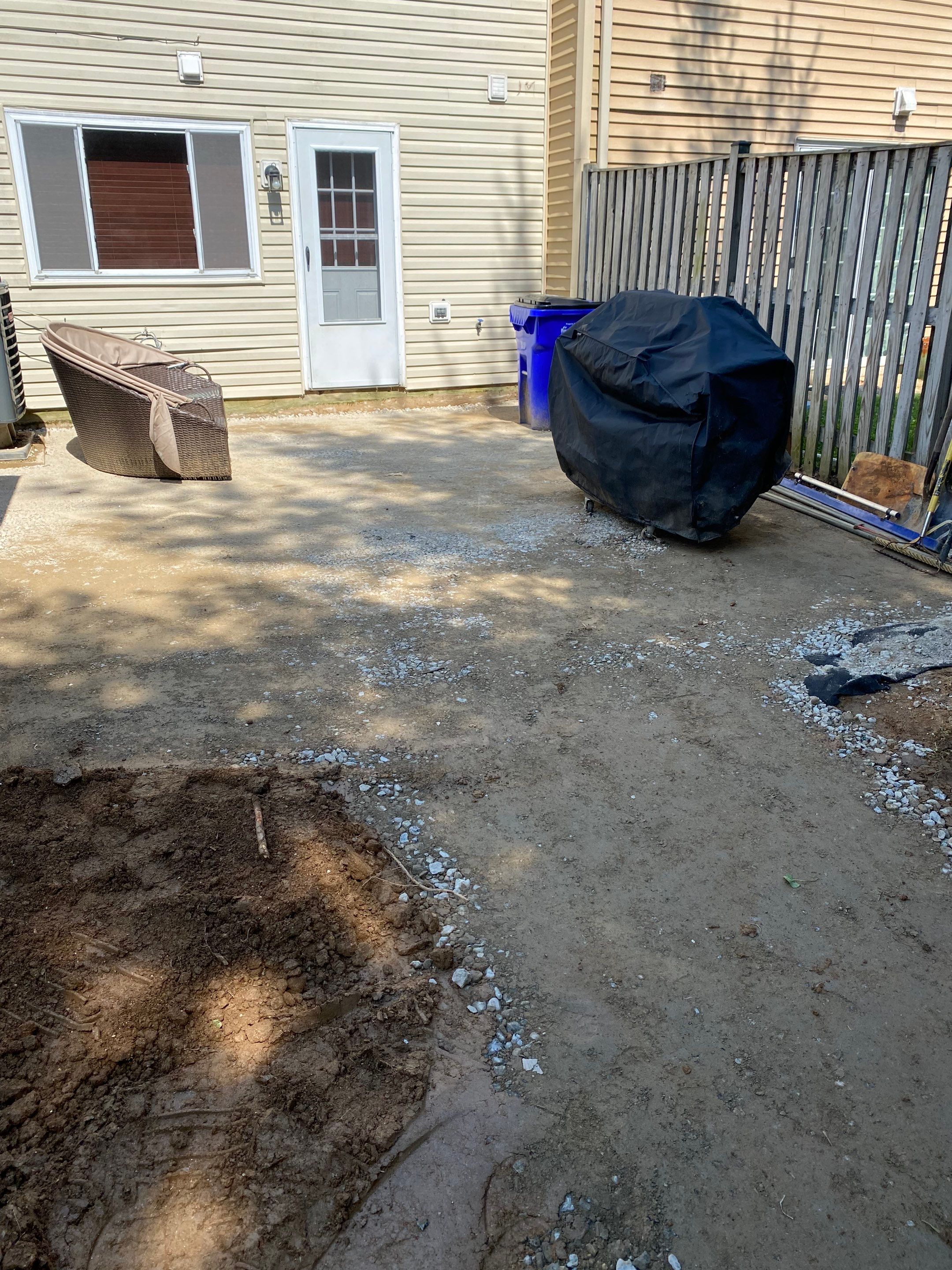 Backyard Transformation using Techo-Bloc Pavers by The Smet Companies, LLC