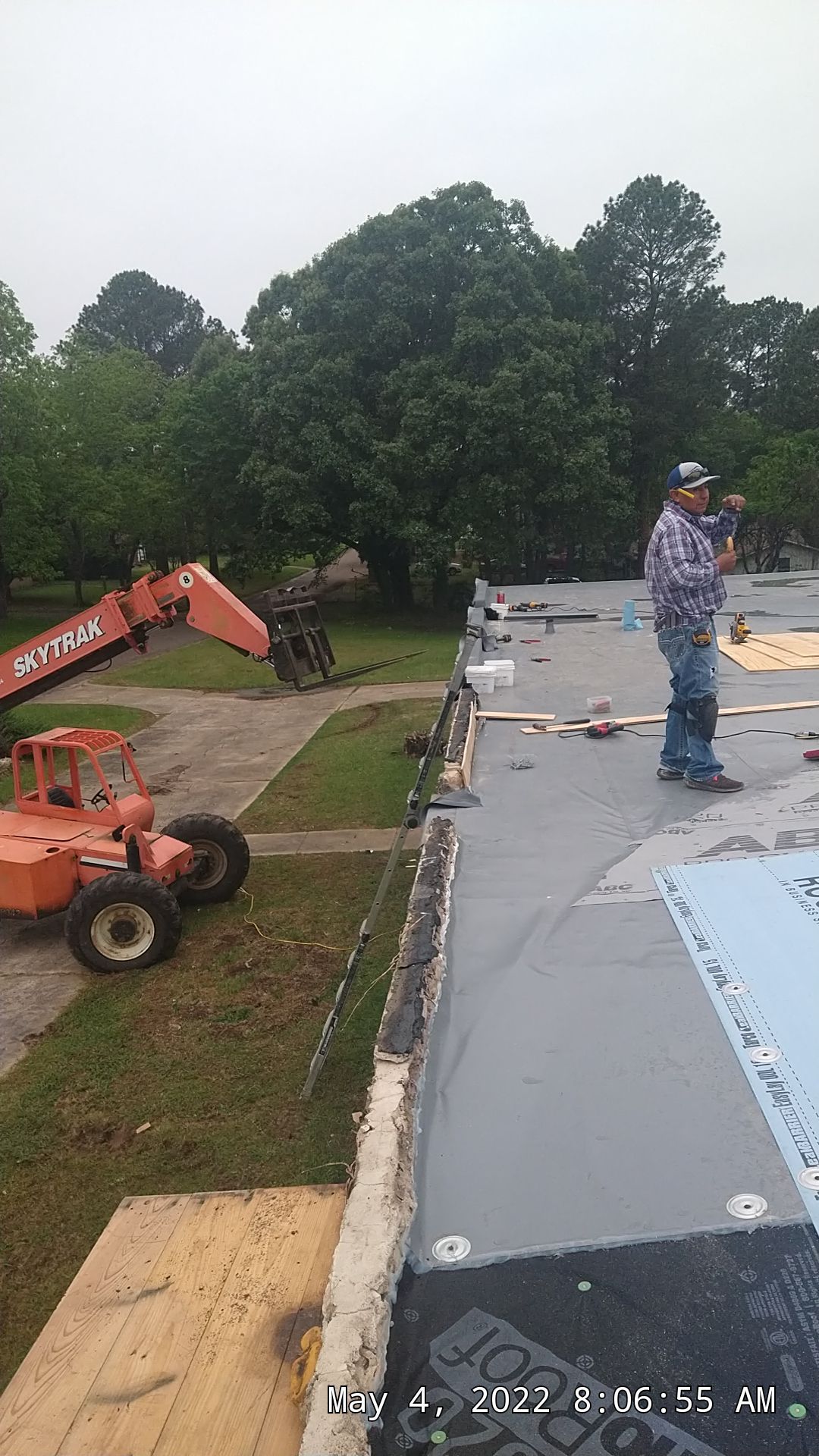 Commercial Roofing Installation using 50 mil PVC by Hostetler Roofing