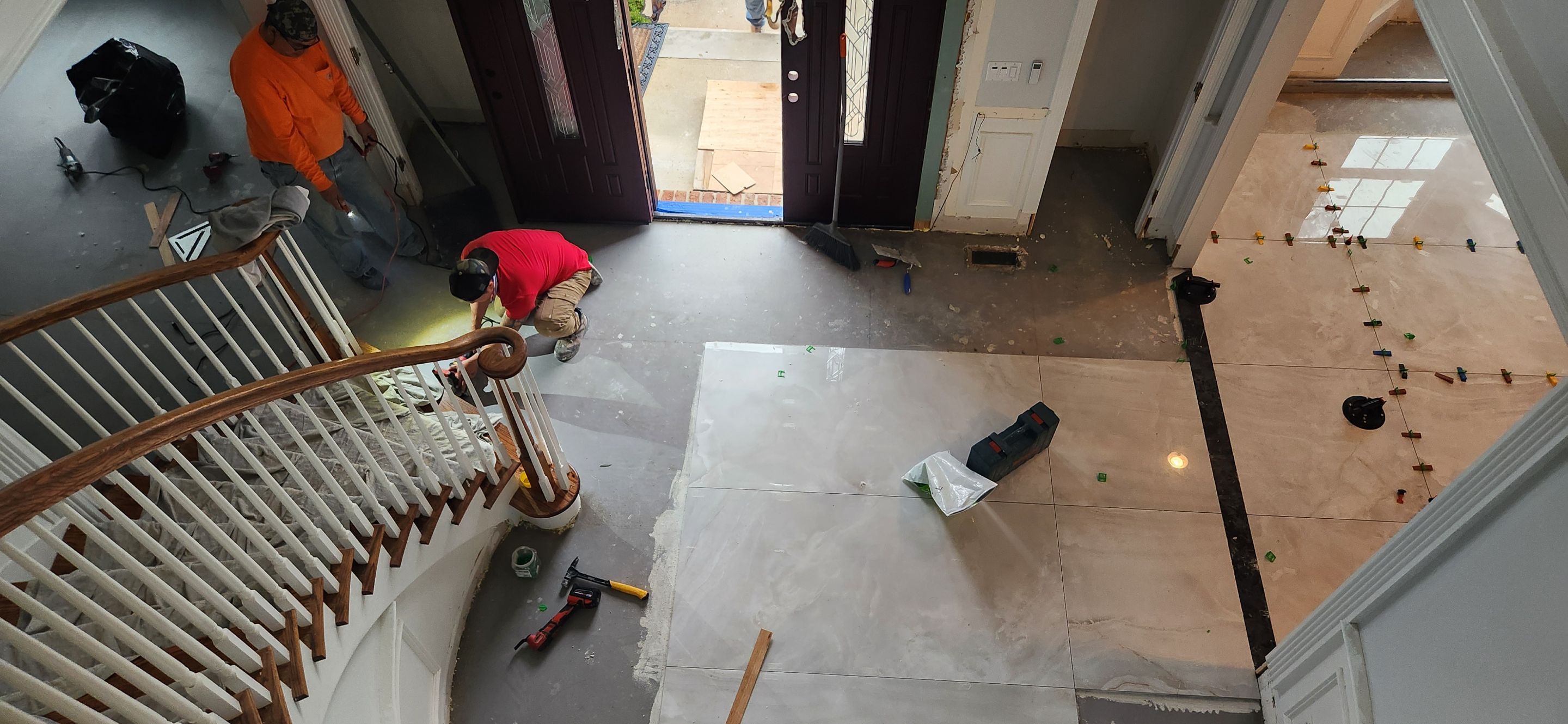Large Format Tile Installation by Footprints Floors Morristown
