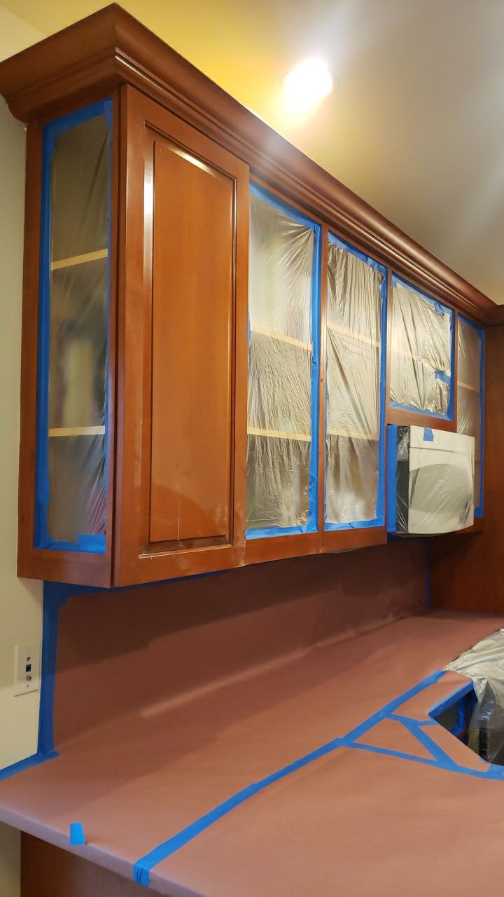 Kitchen Cabinet Painting using Milesi 2k by Trendy Walls Inc.