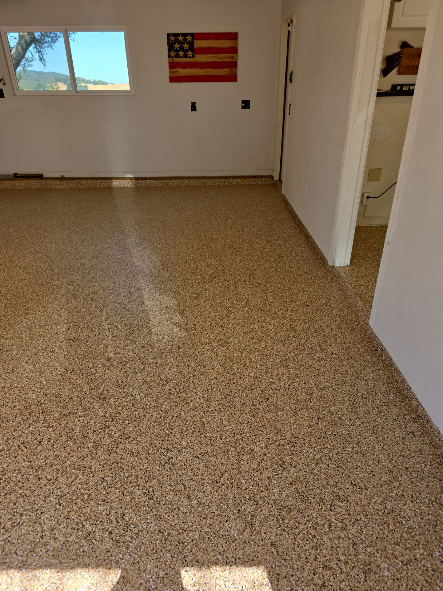 Atascadero Garage Floor Coating with Outback Simiron Decorative Chips by MGP Coatings